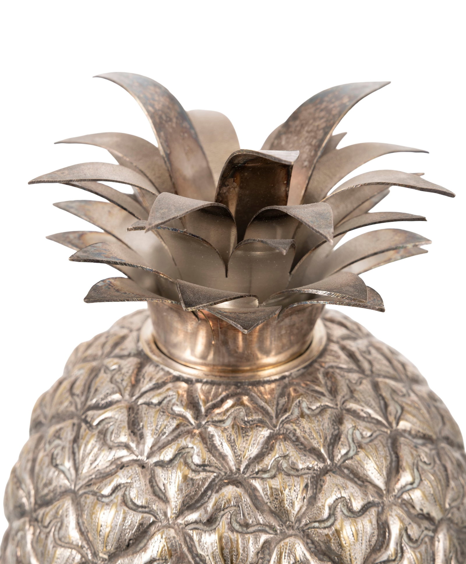 Seau à glaçons ananas en métal argenté, fin XXe s., h. 23 cm - 3