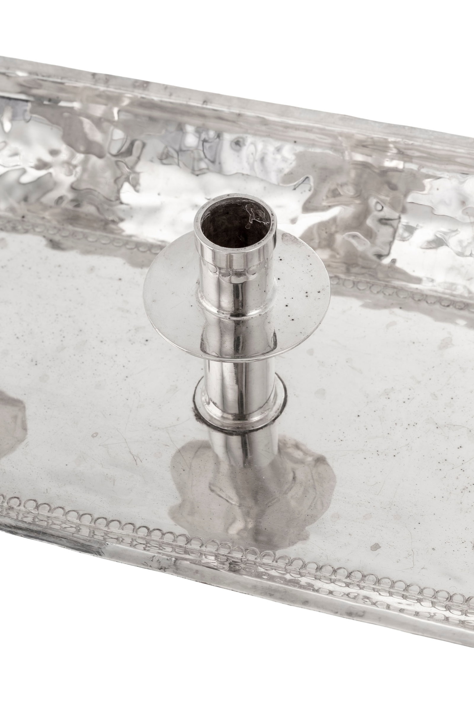Ensemble d'1 paire de flambeaux avec plexiglas et 1 candélabre coupe en métal argenté - 6
