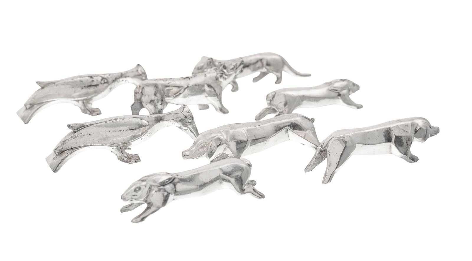 Suite de 8 porte-couteaux animaux en métal argenté, dans le goût de Sandoz pour Galli - 2