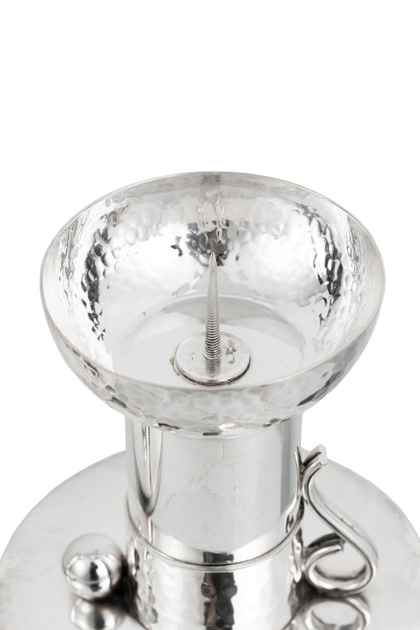 Jean Després (1889-1980). Paire de flambeaux pique cierges en métal argenté, circa 19 - 4