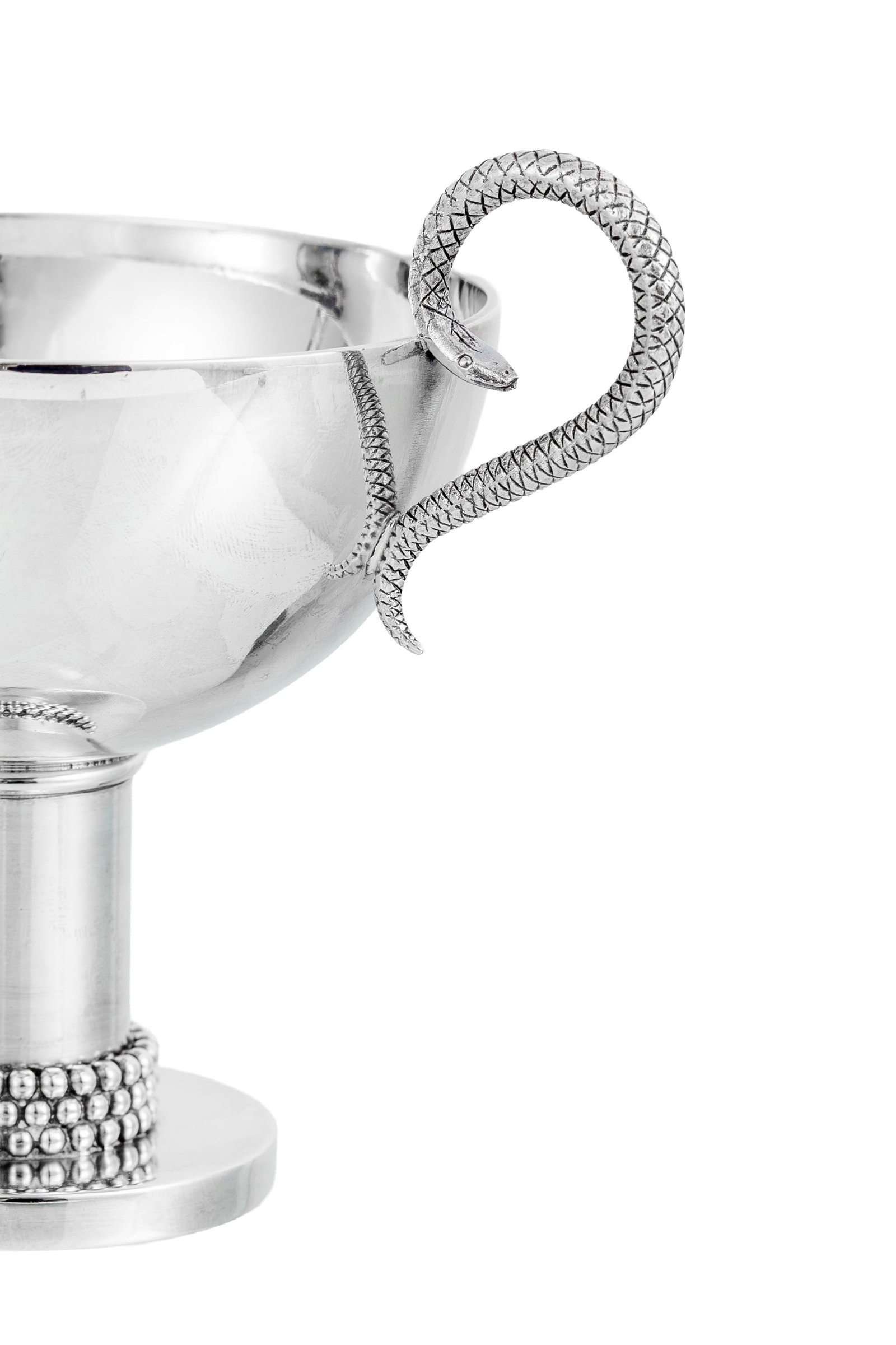 Jean Després (1889-1980). Coupe à anses sur piédouche en métal argenté, cir - 2