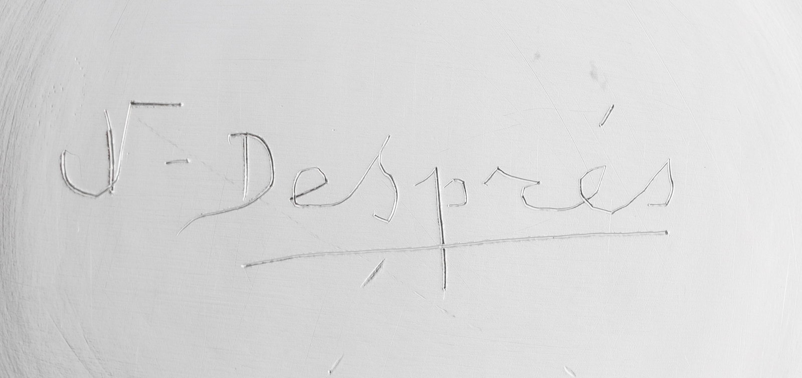 Jean Després (1889-1980). Coupe à anses sur piédouche en métal argenté, cir - 4