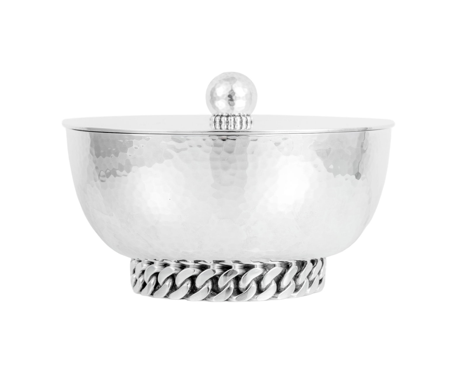 Jean Després (1889-1980). Coupe circulaire couverte en métal argenté martelé, ba (1 of 6)
