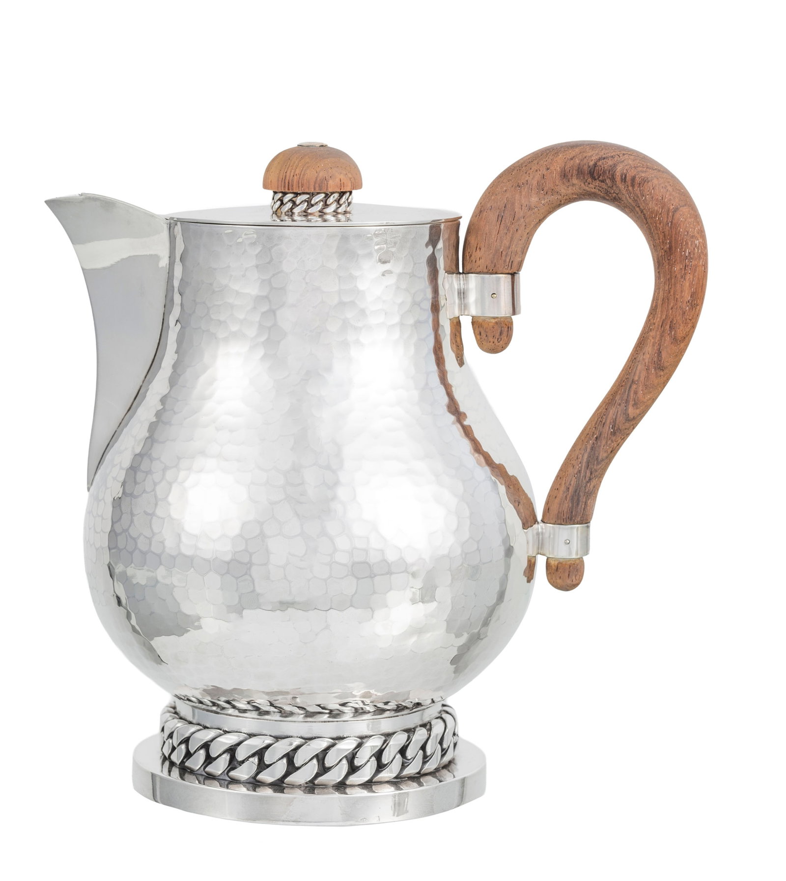 Jean Després (1889-1980). Partie de service à thé en argent martelé Minerve 1er  - 2
