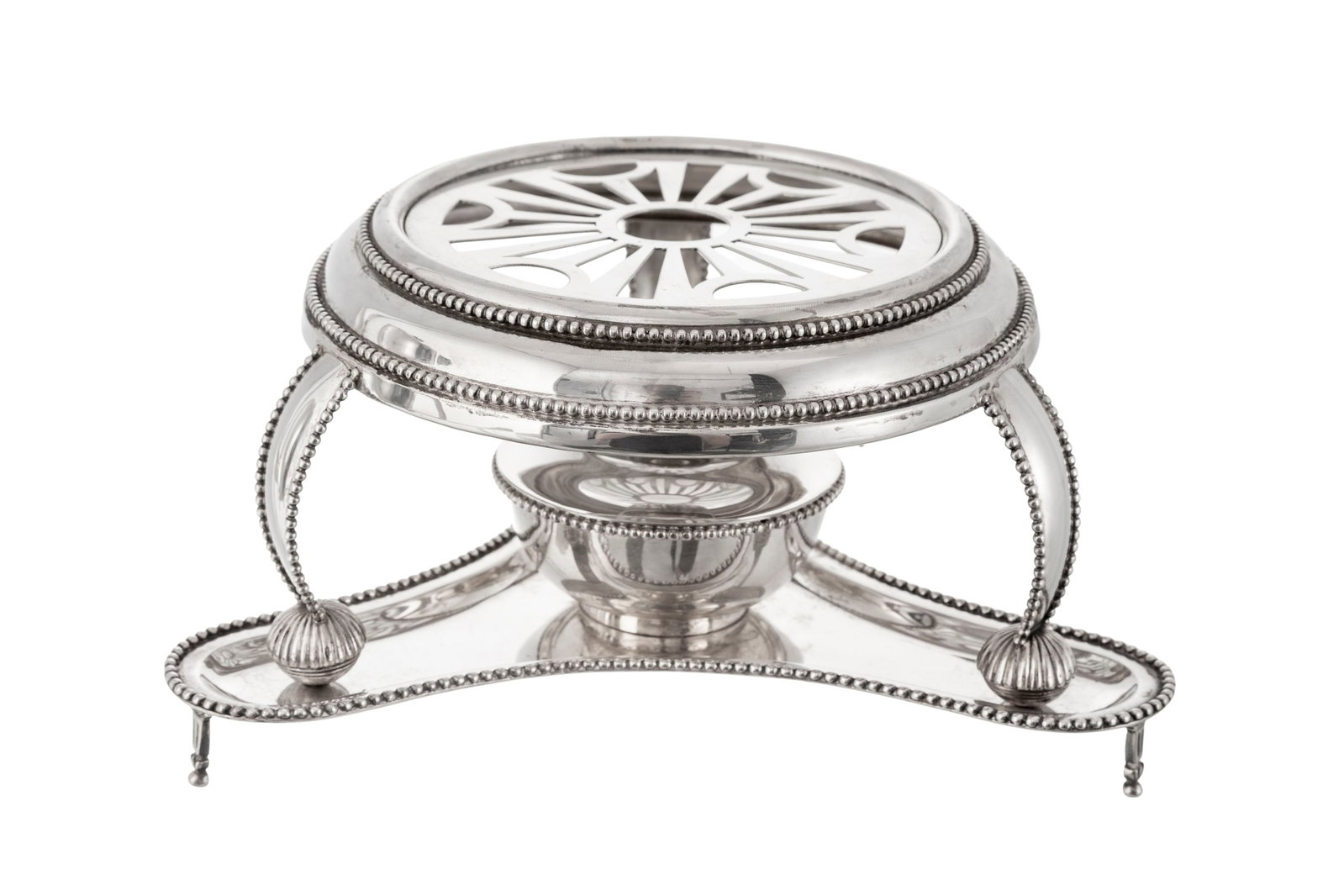 Ensemble d'1 théière quadripode en argent 800, Allemagne, XXe s. et 1 Réchaud tripode - 3
