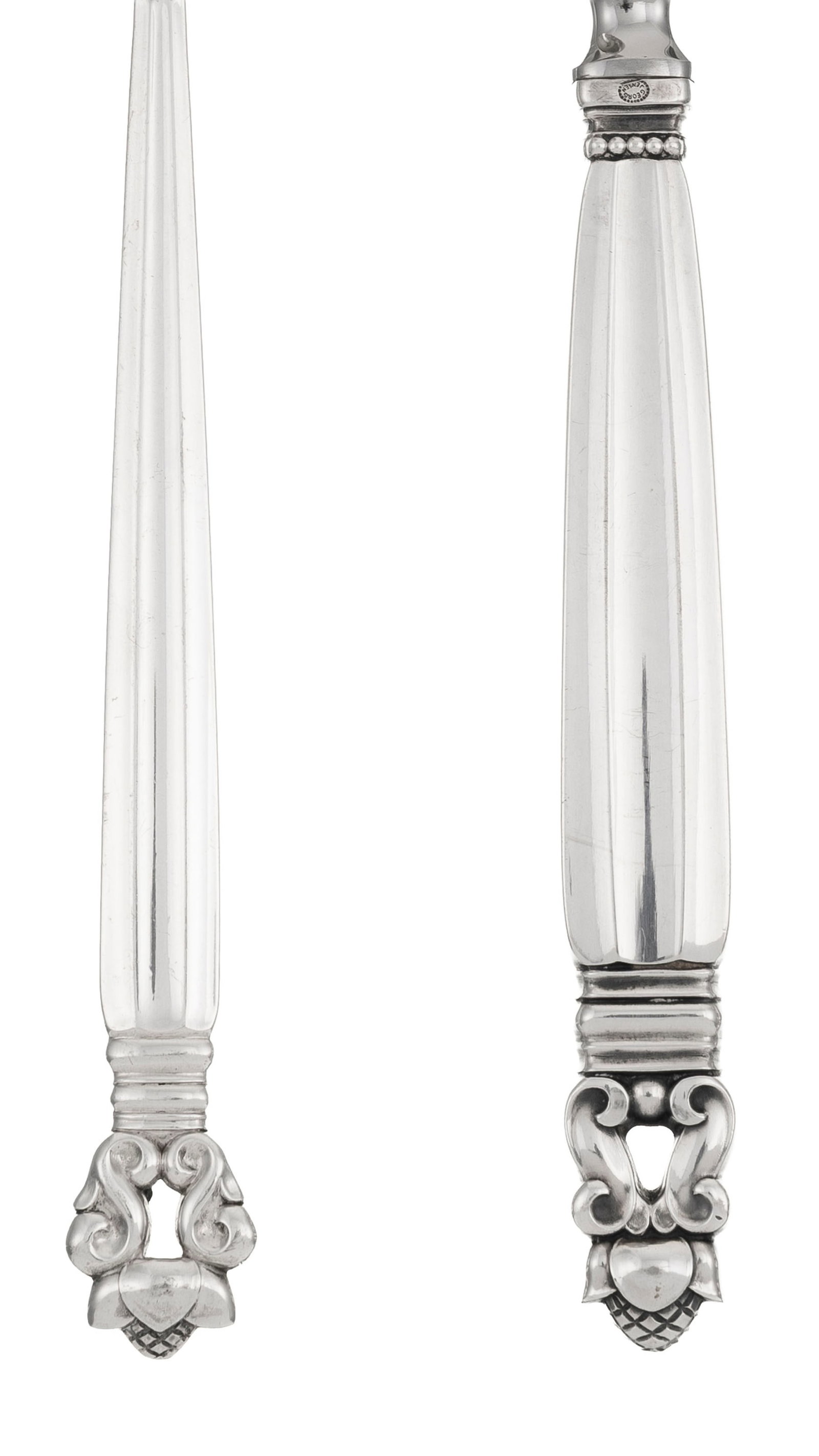 Georg Jensen. Ensemble d'1 décapsuleur, 1 cuiller à sauce et 1 couteau à fromage en a - 2