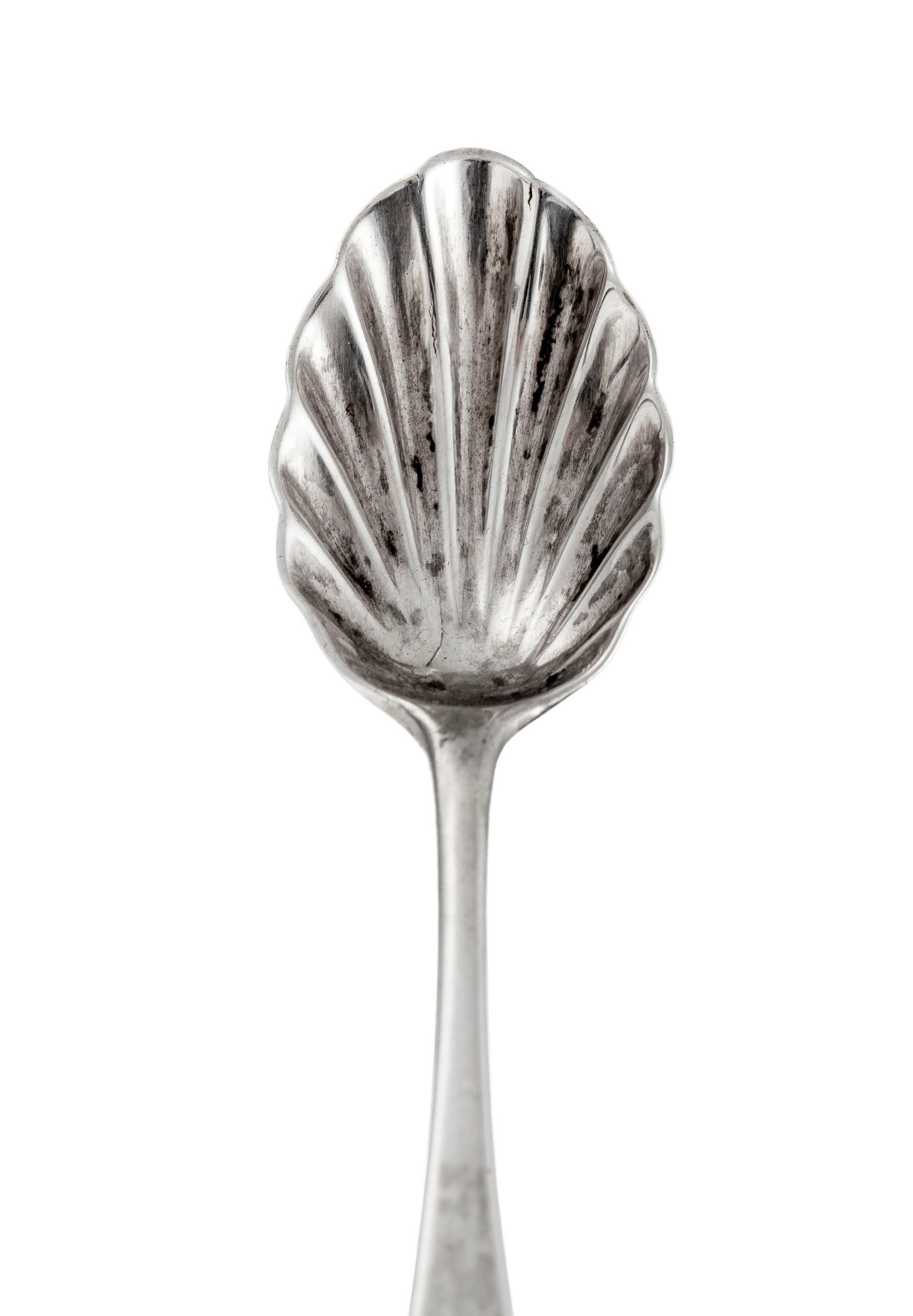 Suite de 6 cuillers et 1 pince à sucre en argent, par West & Son, Londres, 1902 et 1905, en for - 4