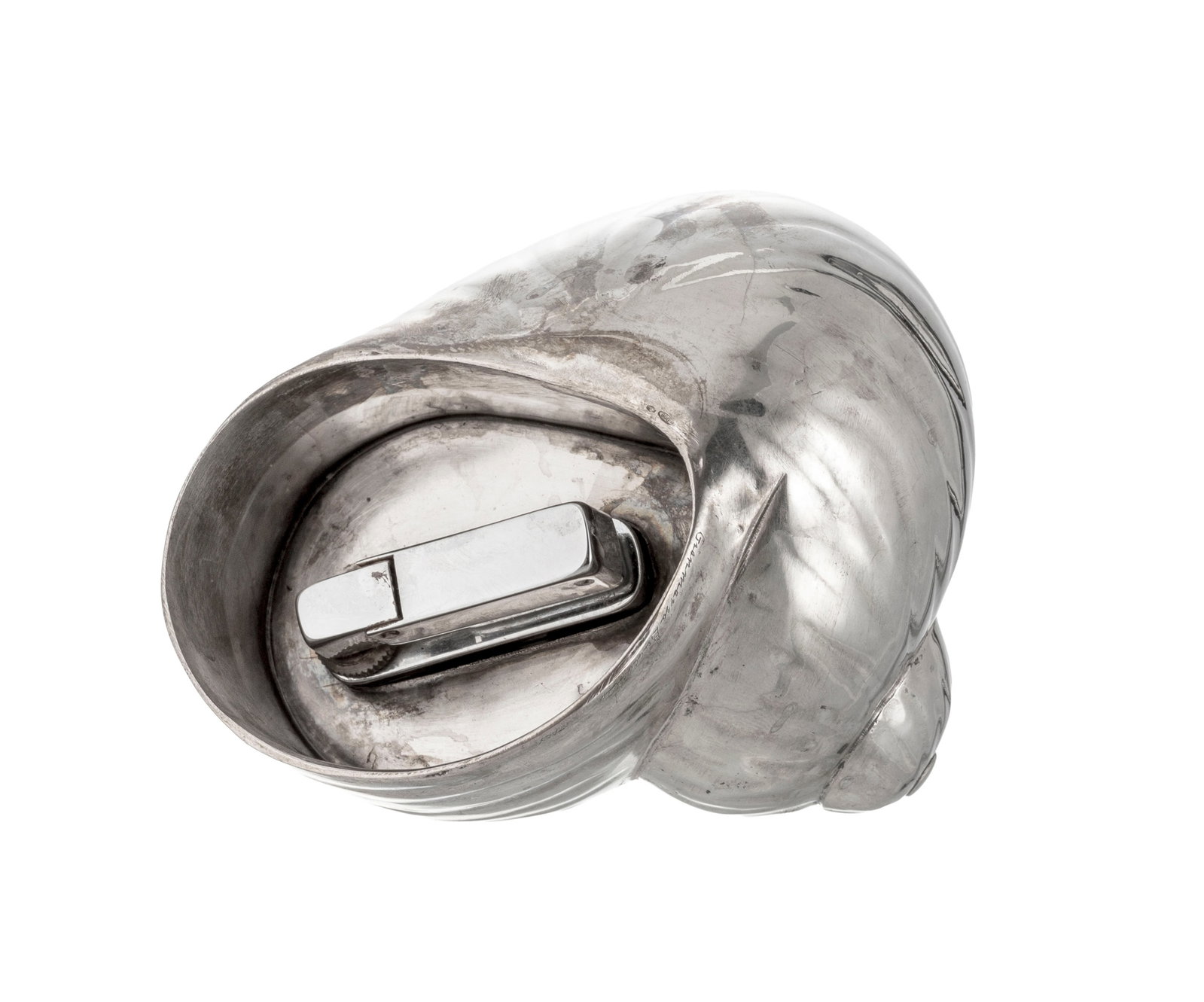 Buccellati. Briquet de table en métal argenté, forme coquille signé Gianmaria Buccell - 4