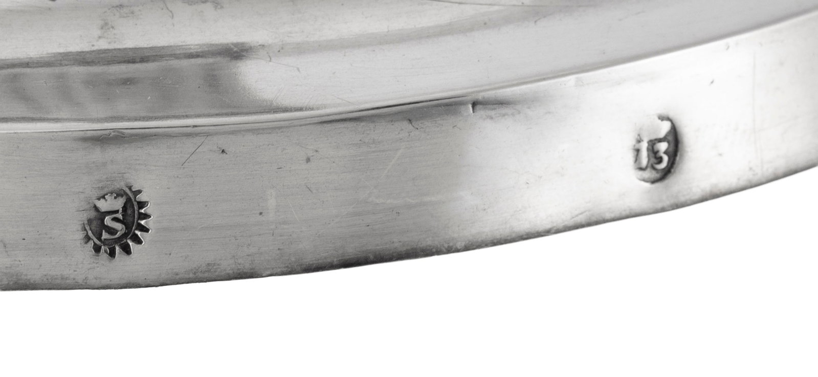 Paire de flambeaux en argent, probablement Autriche ou Allemagne, XIXe s., à décor de feui - 4