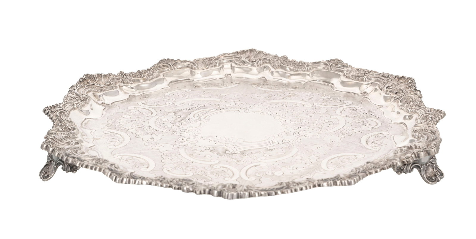 Plateau de présentation d'époque Victorienne en argent, par Thomas Bradbury & Sons, Londre - 2