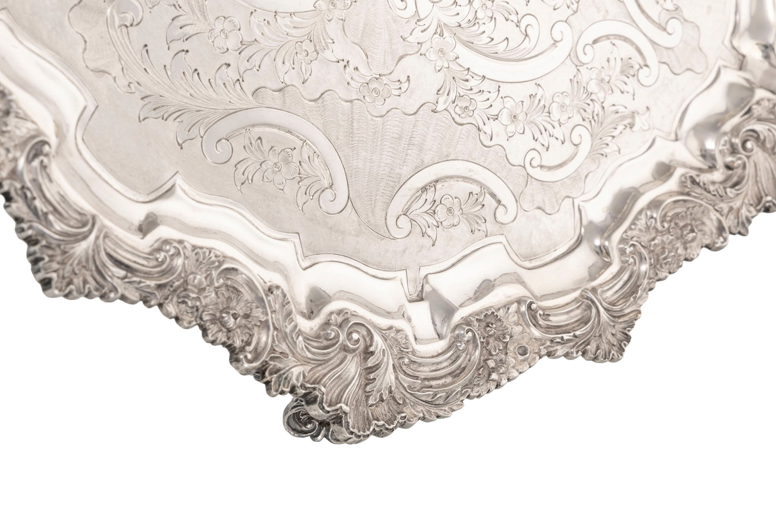 Plateau de présentation d'époque Victorienne en argent, par Thomas Bradbury & Sons, Londre - 3