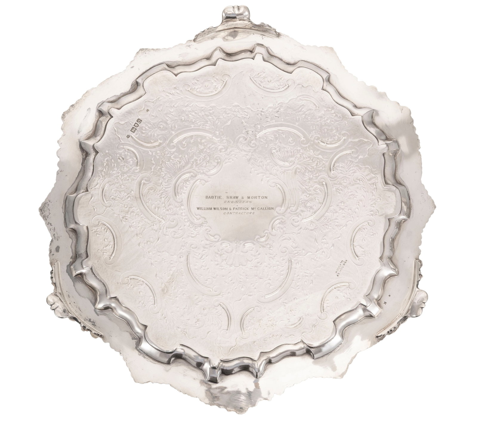 Plateau de présentation d'époque Victorienne en argent, par Thomas Bradbury & Sons, Londre - 4