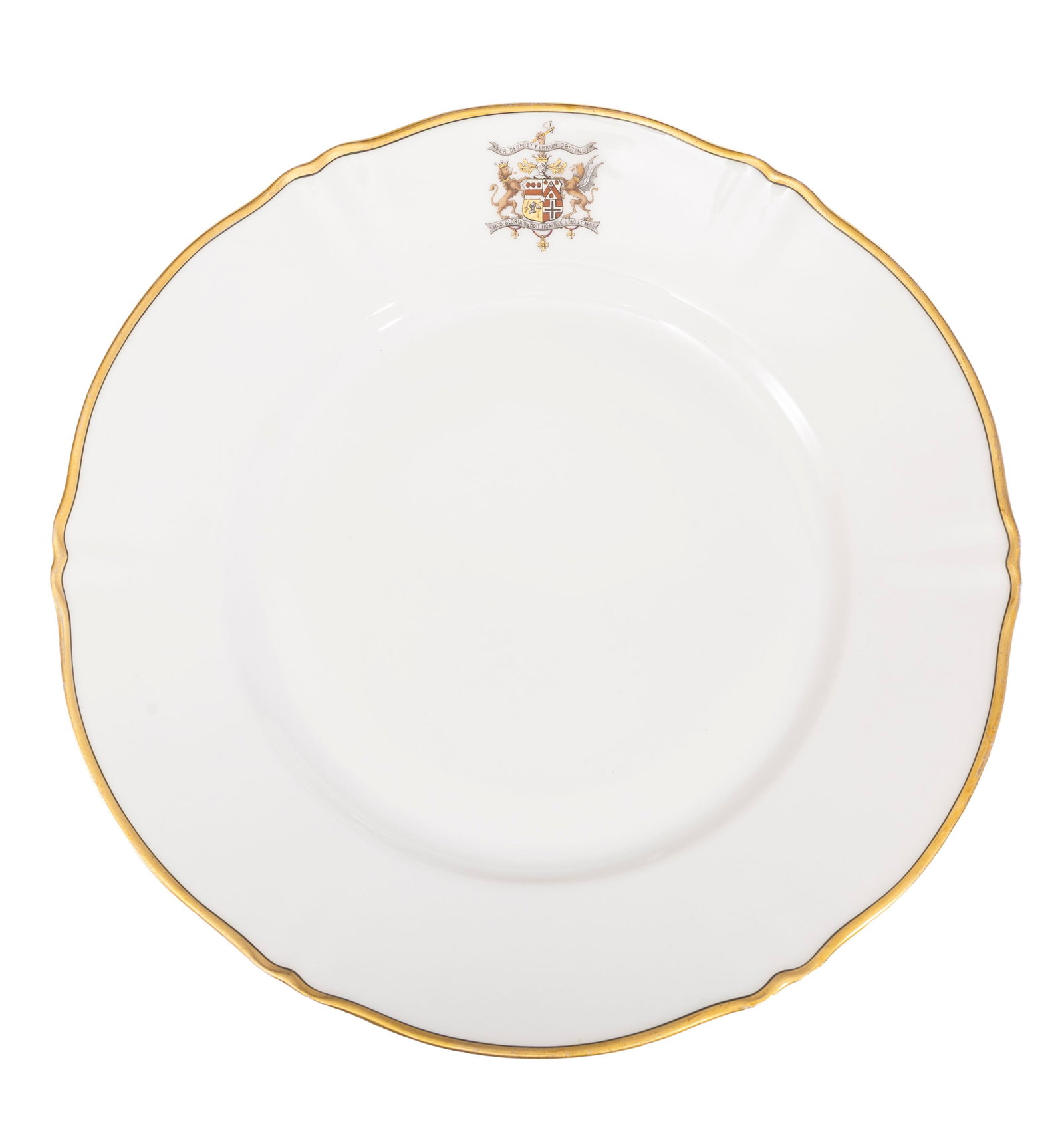 Ensemble de 12 assiettes en porcelaine blanche, marque Jules Etienne, Paris, à bordure or et ma - 3