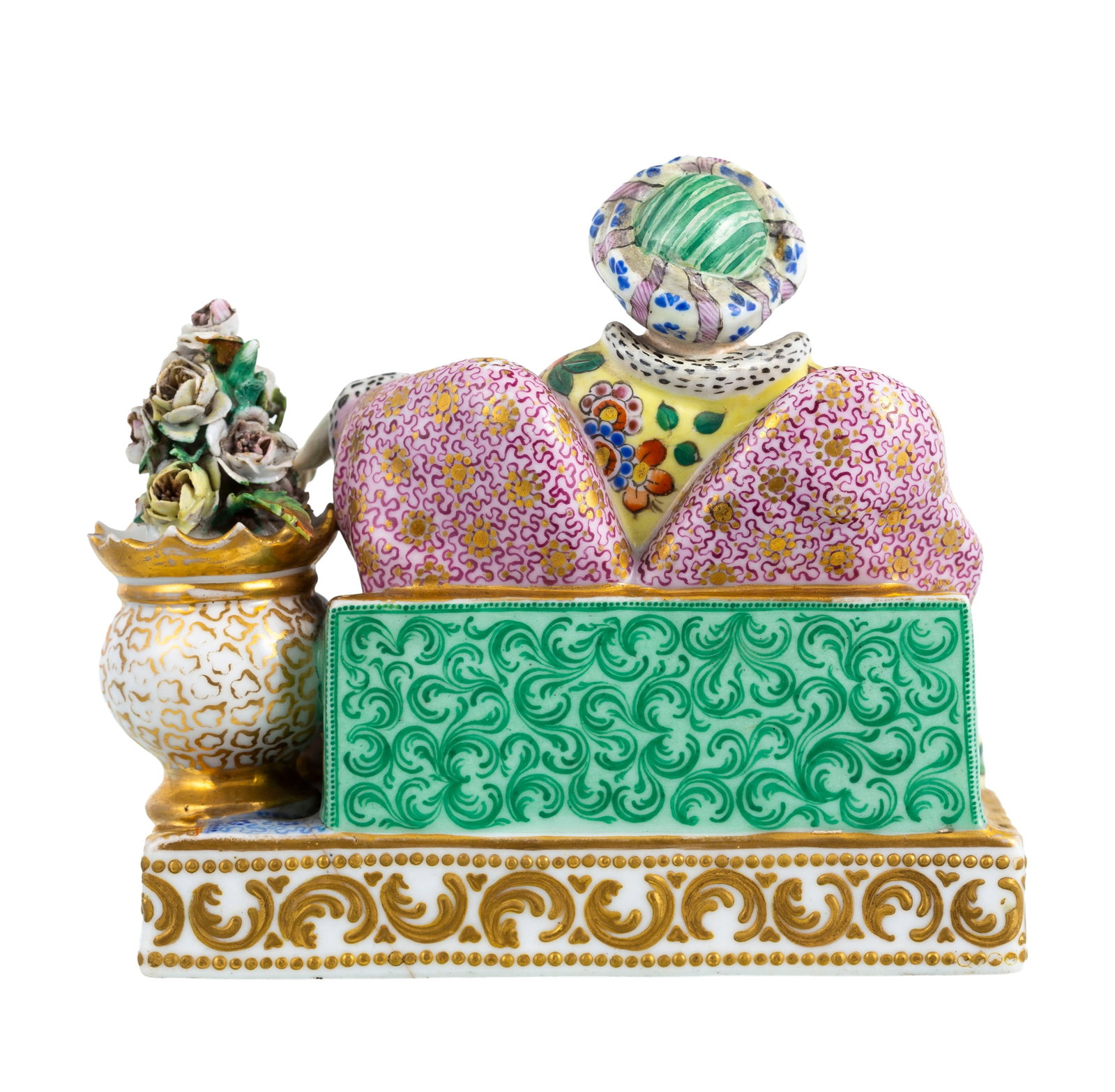 Jacob Petit. Sultan en porcelaine, Paris, XIXe s., rehauts or, h. 10,5 cm - 3