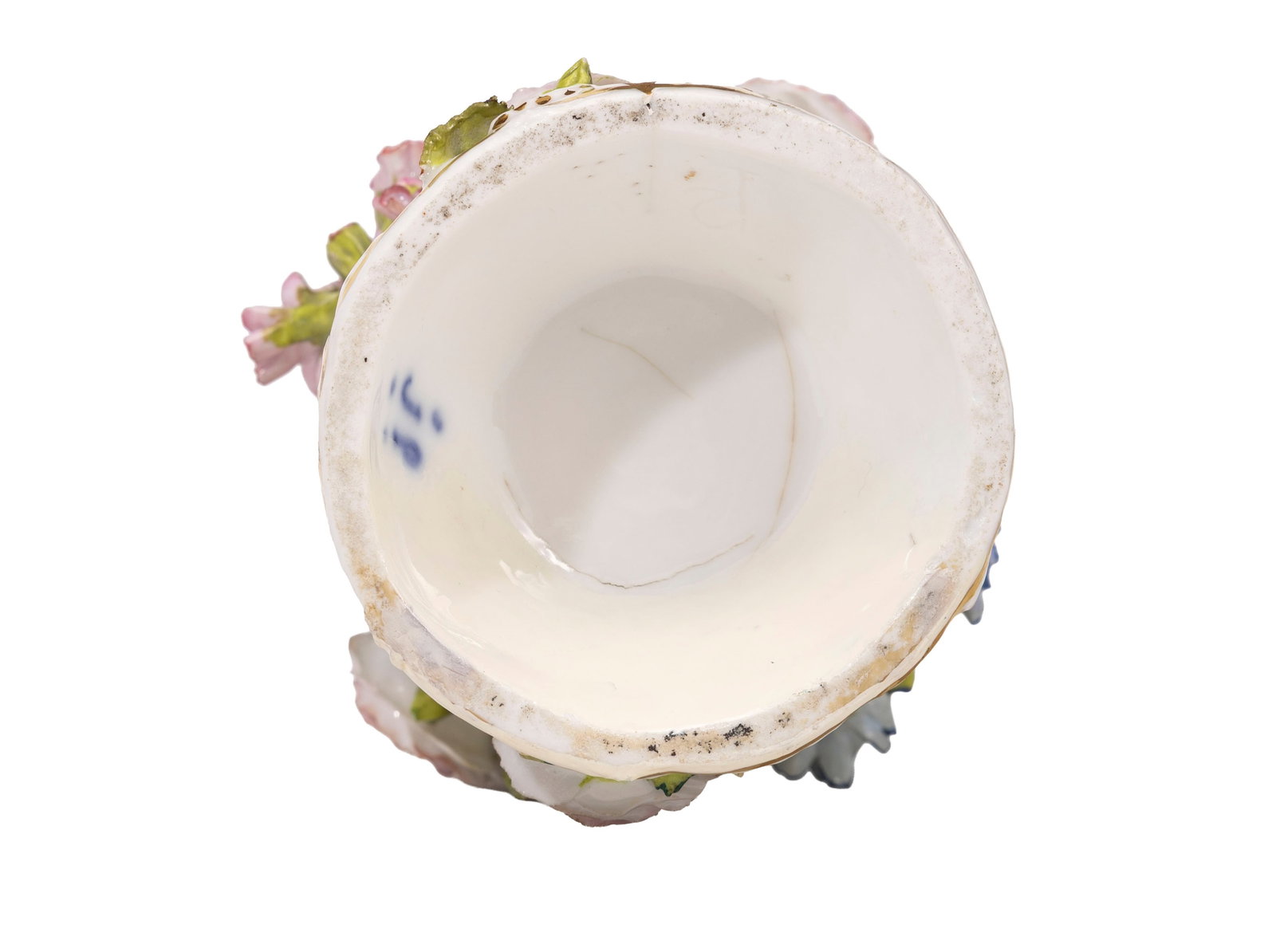 Jacob Petit. Paire de vases balustres en porcelaine, XIXe s., à décor de fleurs et rehauts - 7