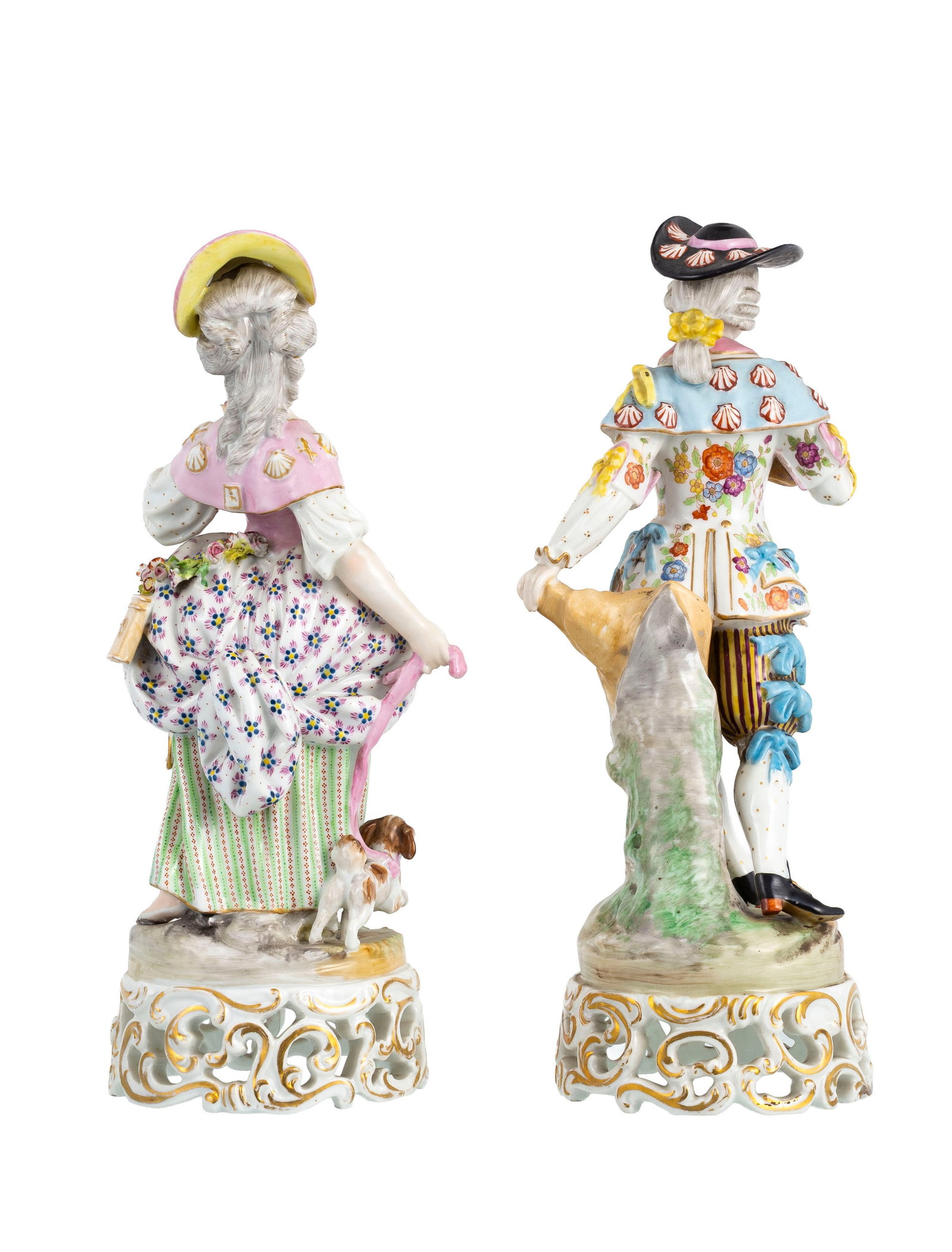 Jacob Petit. Ensemble de 2 figures de gentilhomme et élégante en porcelaine, Paris, XIXe s - 4