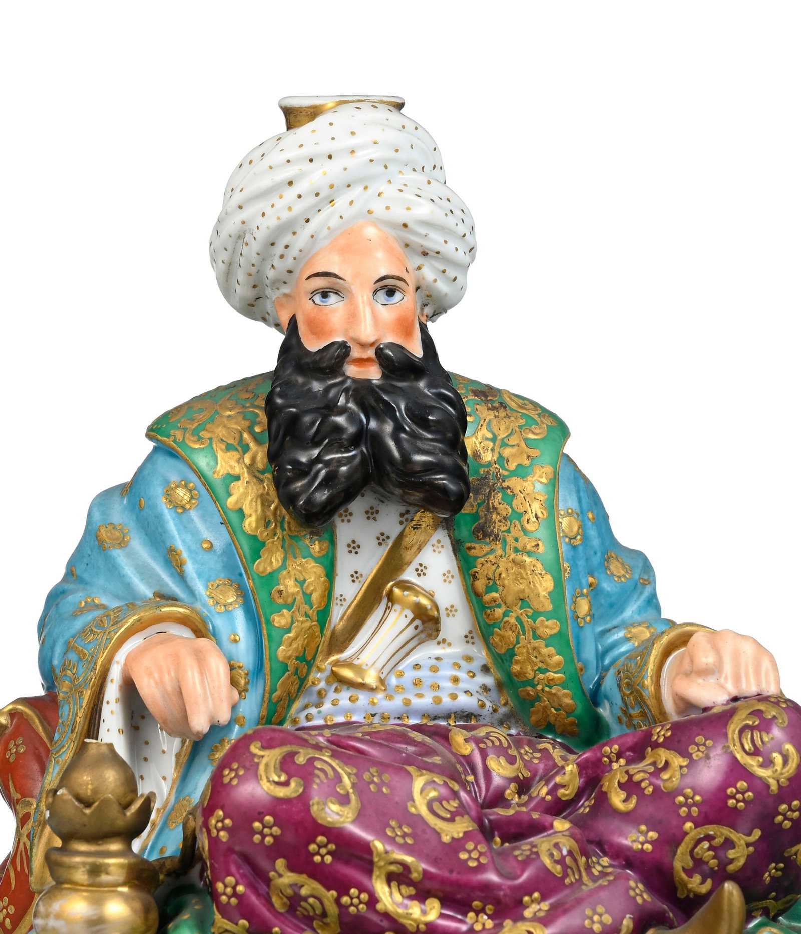 Jacob Petit. Ensemble de 3 flacons figurant 2 sultans, 1 sultane et 1 odalisque en porcelaine é - 10