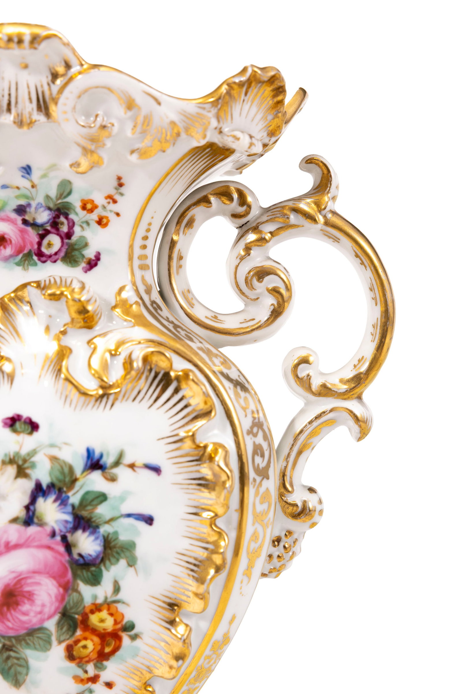 Jacob Petit. Paire de vases et présentoirs en porcelaine, Paris, XIXe s., à décor pol - 7