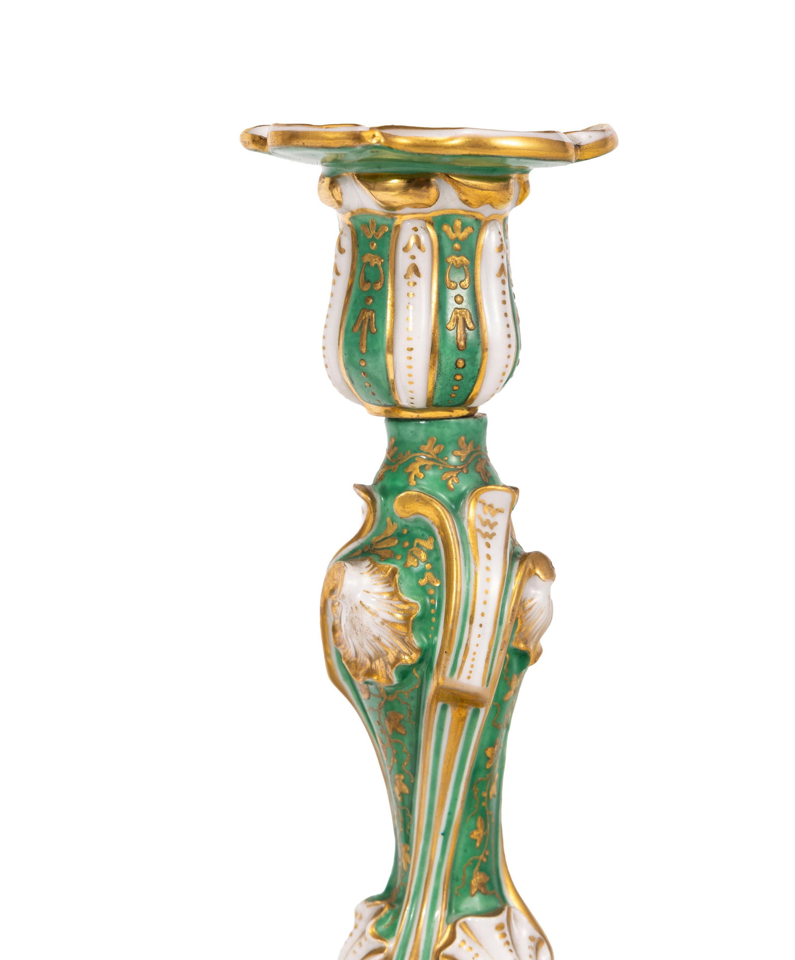 Jacob Petit. Ensemble de 2 paires de bougeoirs en porcelaine, Paris, XIXe s., à décor de f - 6