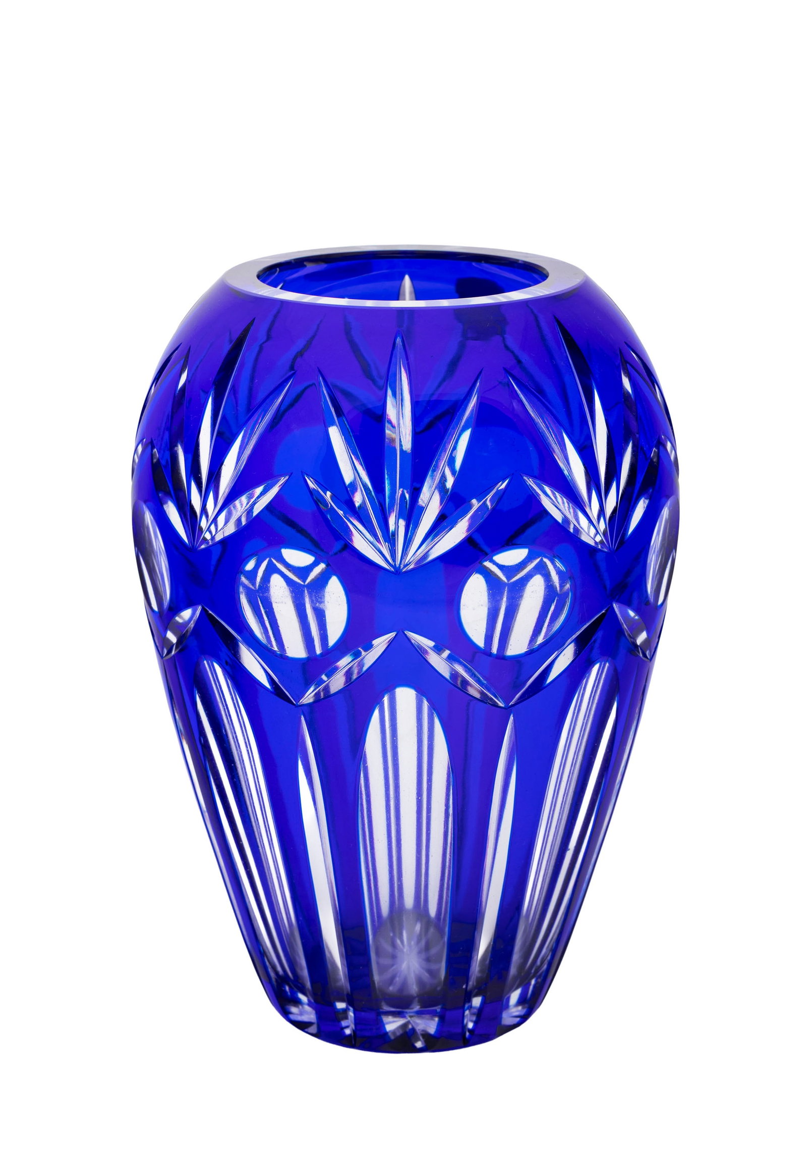 Vase ovoïde en cristal blanc et bleu, A&H, Allemagne de l'Ouest, XXe s. (avant 1990), à d& - 2