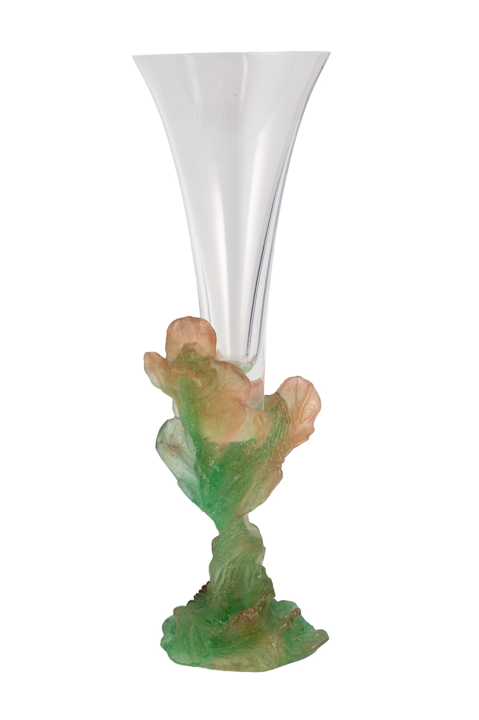Daum France. Vase corolle en verre et pâte de verre, signé sous la base, h. 34,5 cm - 2