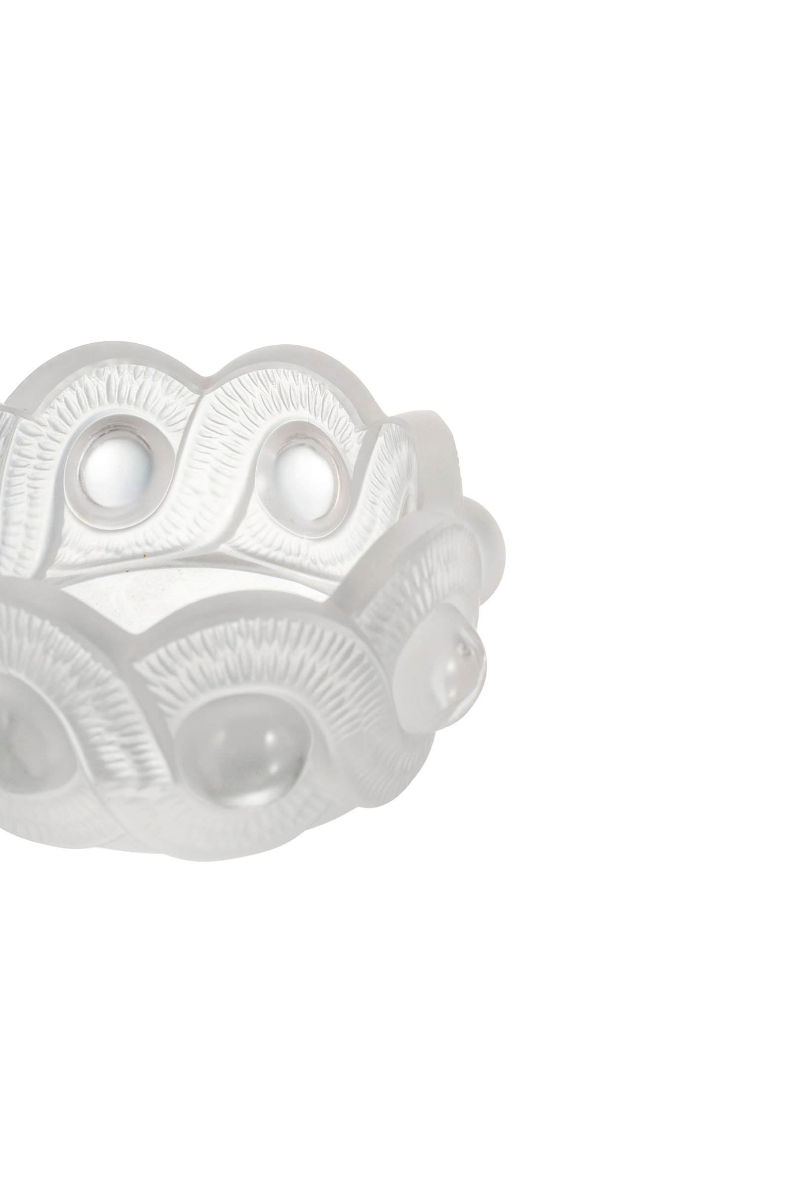 Lalique France. Coupelle en verre moulé-pressé en partie satiné, modèle Gao, dia - 2