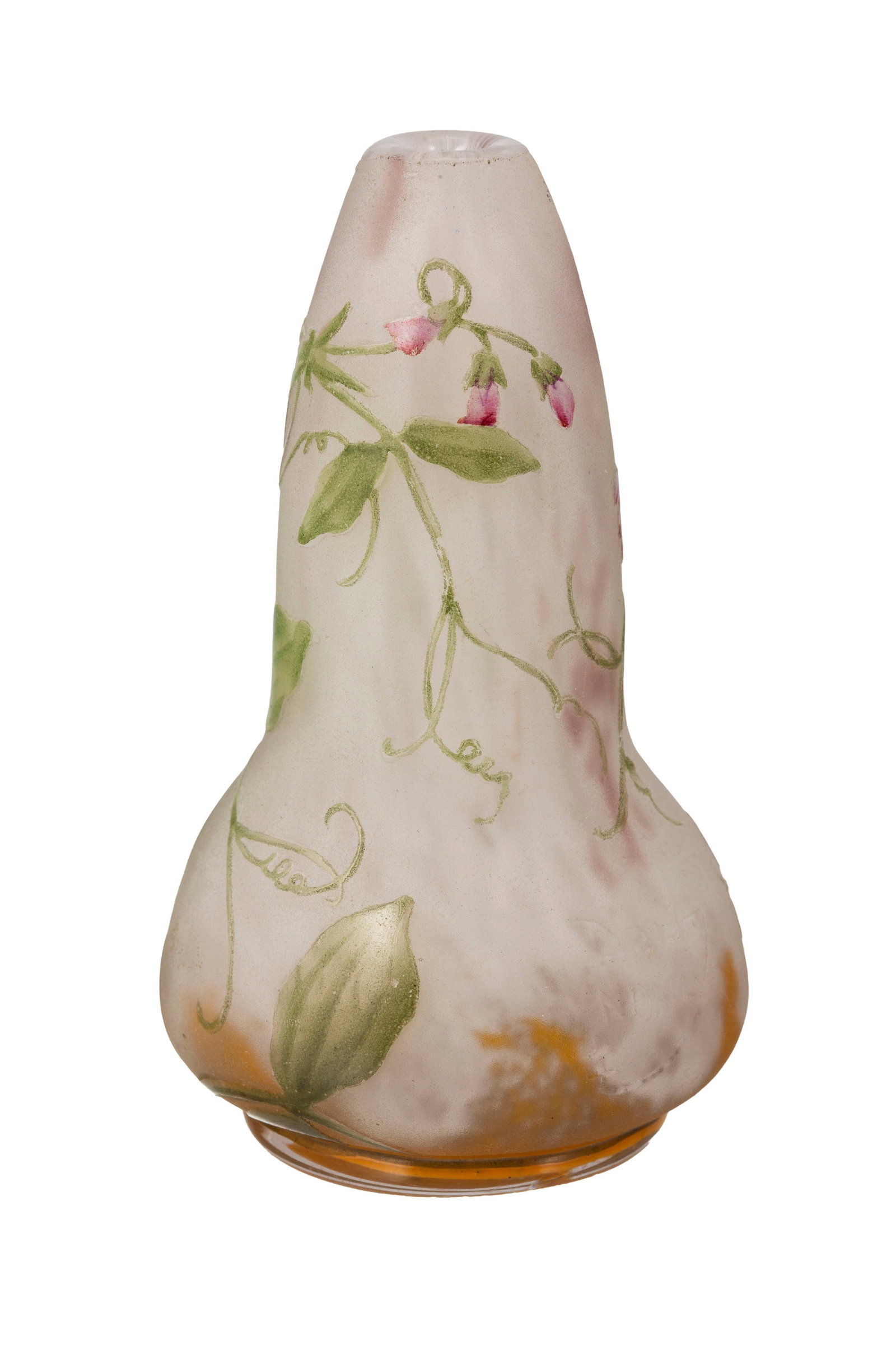 Daum Nancy. Vase soliflore en verre multicouche, à décor gravé à l'acide et  - 2