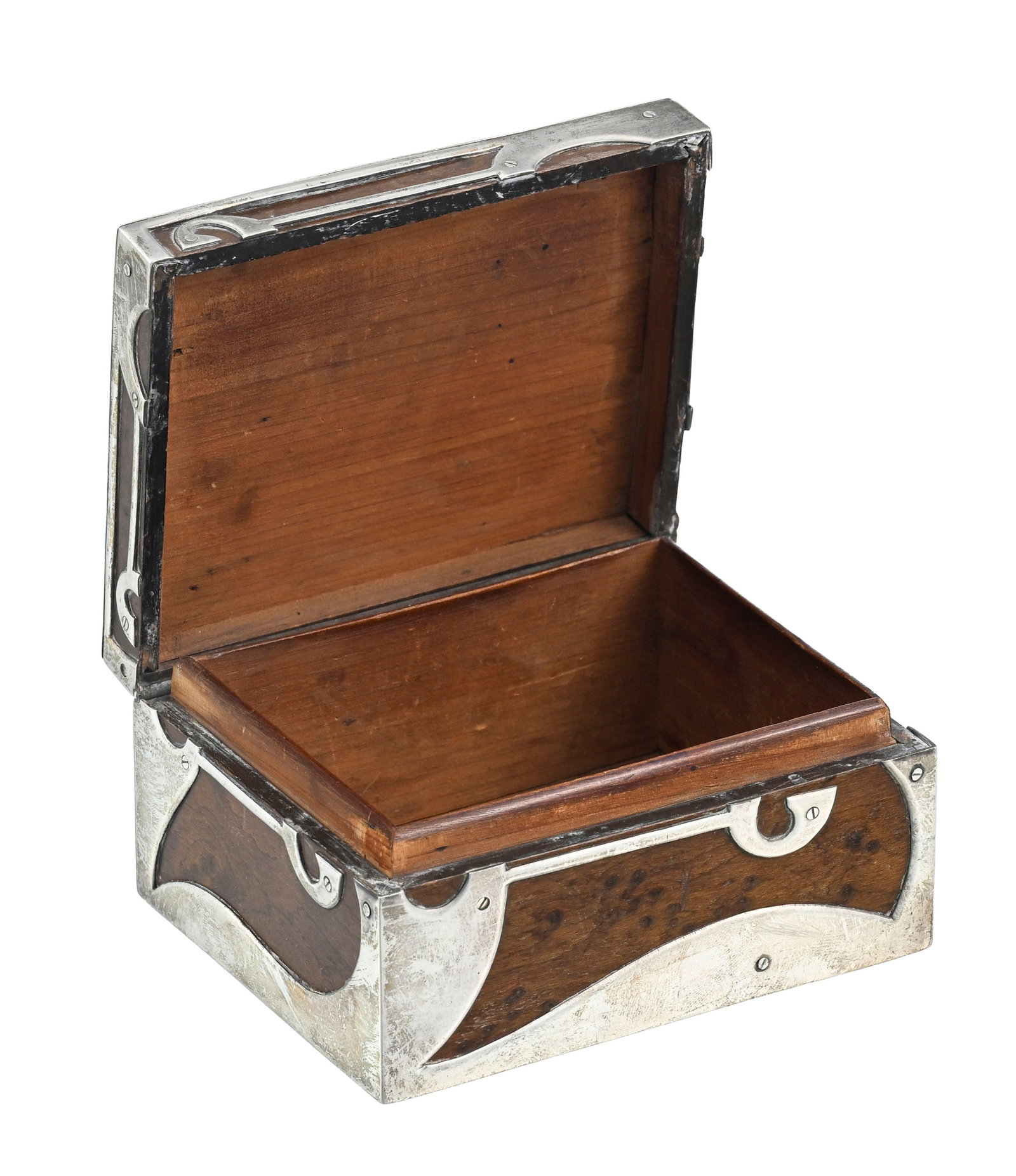 Boîte à cigarettes en argent 900 et bois de loupe, par Georg Adam Scheid and Josef Maria A - 2