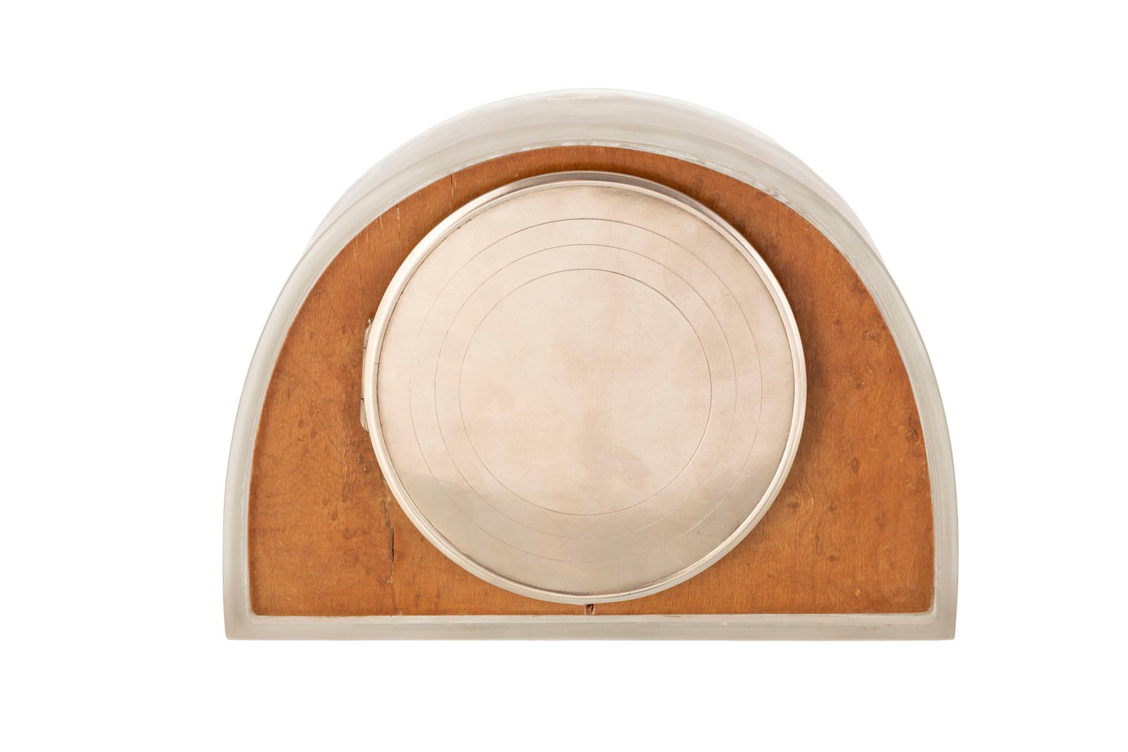 René Lalique et Ato. Pendulette électrique en verre moulé-pressé, modèle Mo - 5