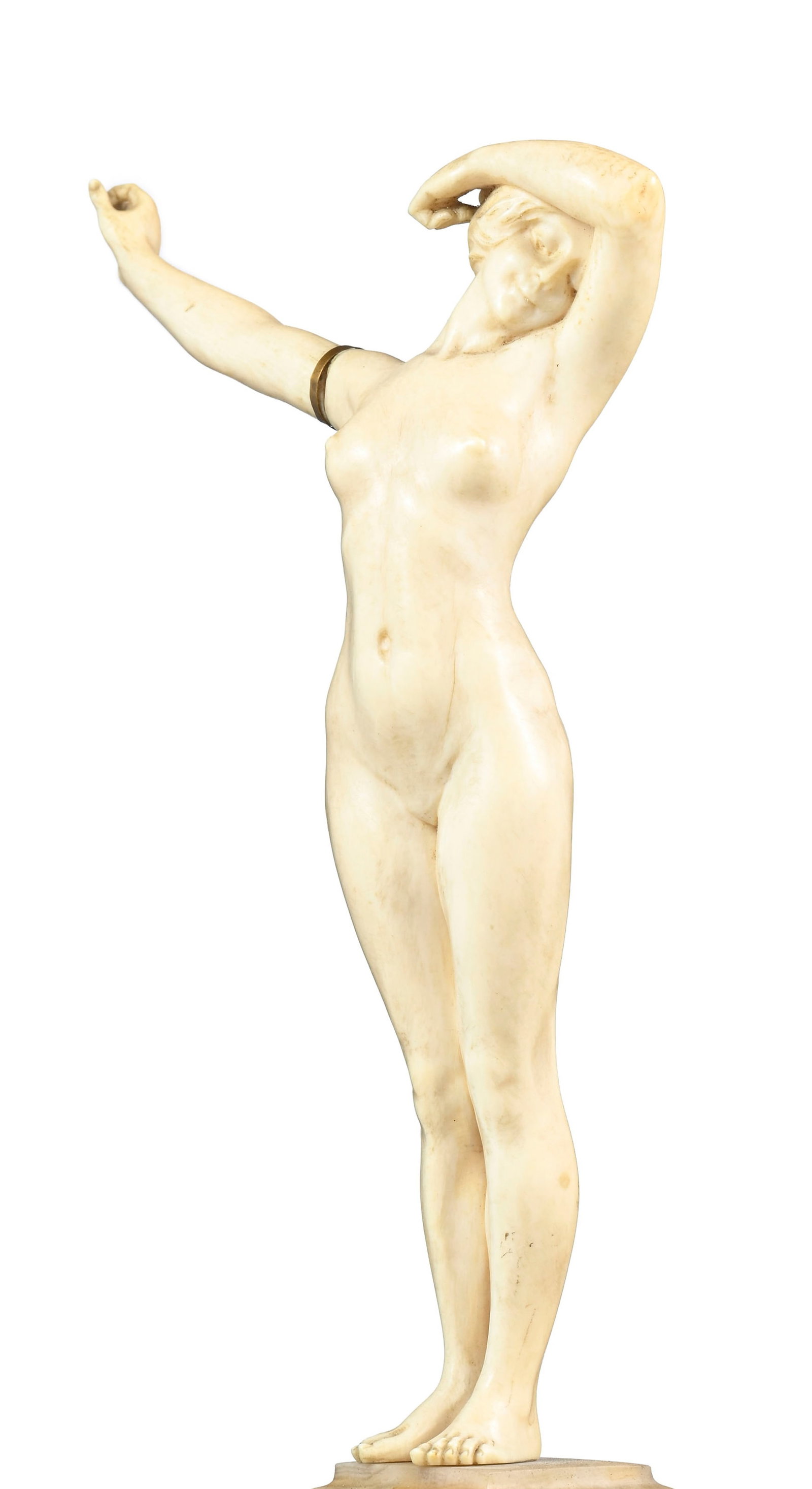 Louis Sosson (actif 1905-1930), L'éveil, sculpture en ivoire, signée L. Sosson sur le socl - 3