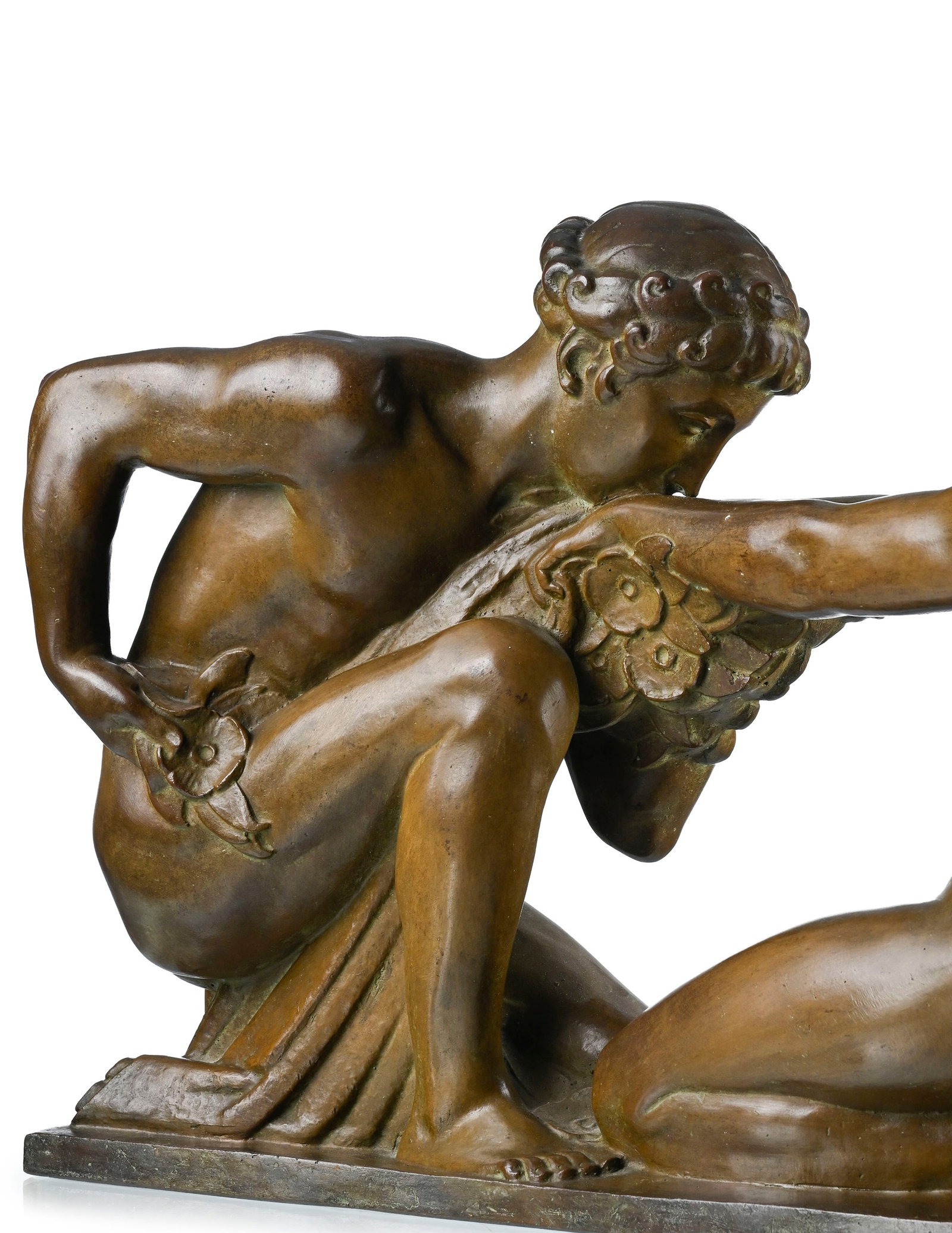 Richard Guino (1890-1973), L’idylle, sculpture en bronze à patine brune, signée sur  - 3