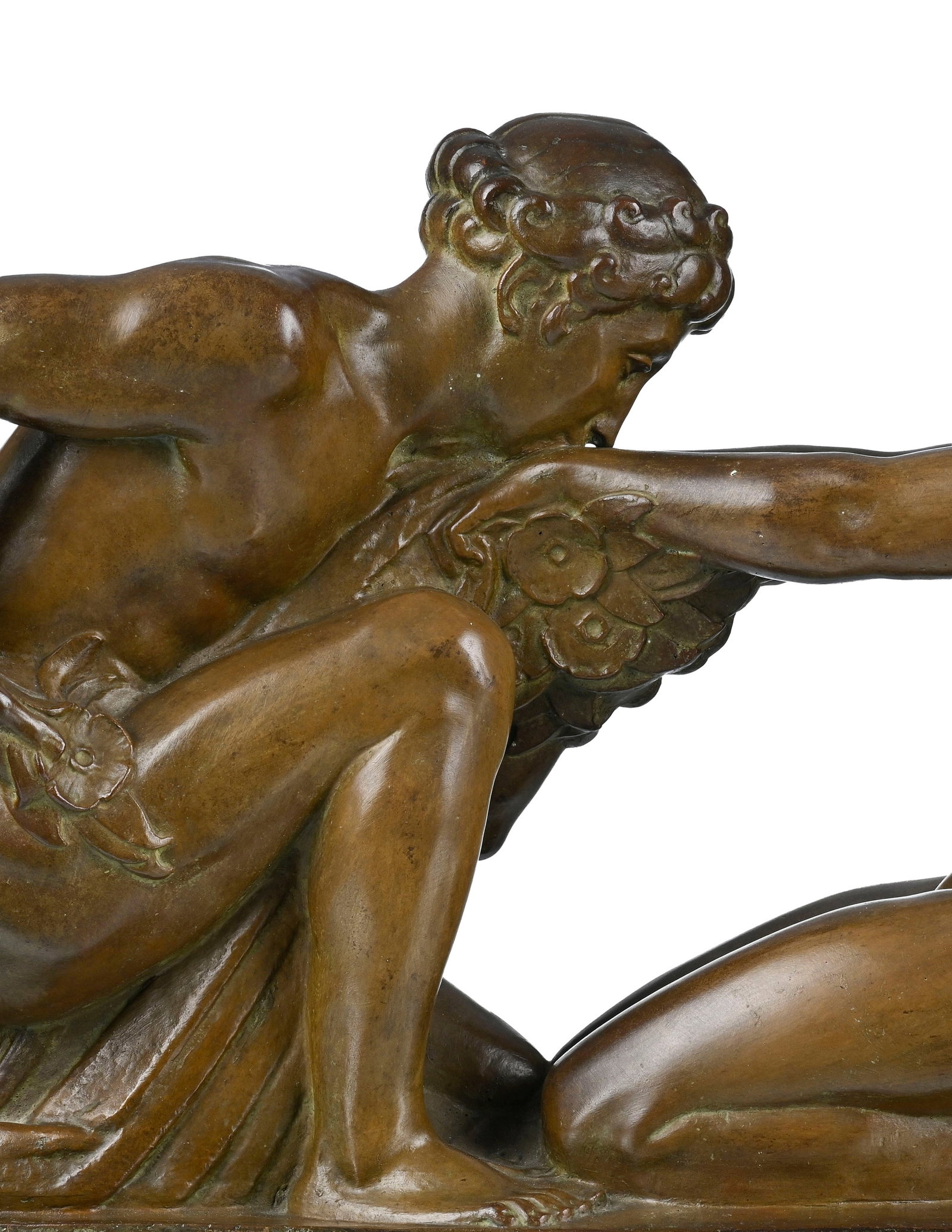 Richard Guino (1890-1973), L’idylle, sculpture en bronze à patine brune, signée sur  - 5