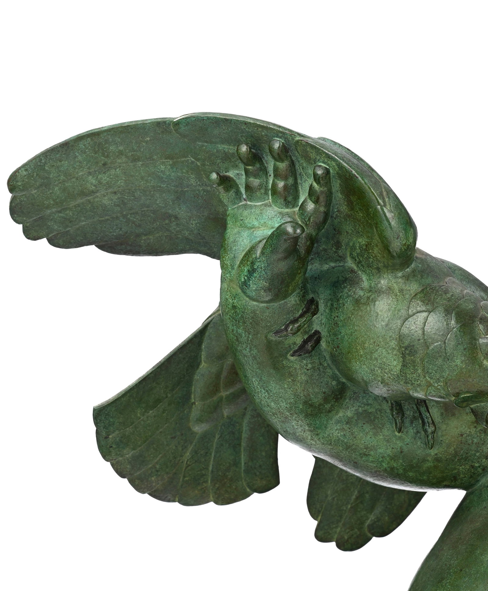 Richard Guino (1890-1973), Enfant au perroquet, bronze à patine verte, signée "GVINO" avec - 5