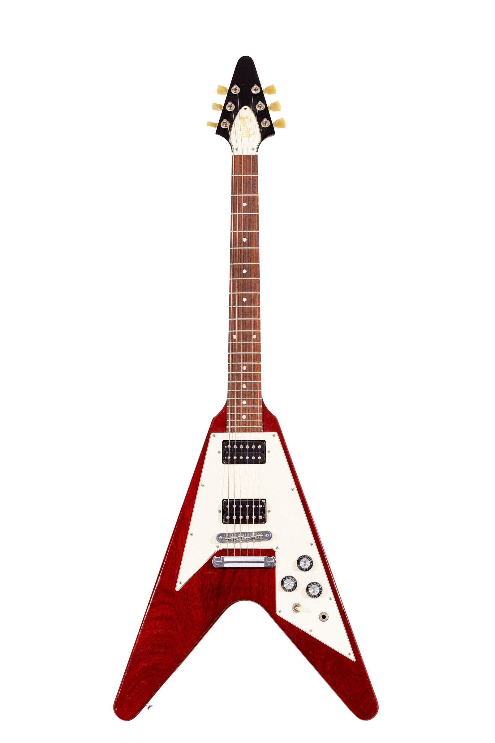 Gibson, guitare électrique Flying V Standard / '67 Reissue, 2010, USA (Nashville), finition C_h: Gibson, guitare électrique Flying V Standard / '67 Reissue, 2010, USA (Nashville), finition C_herry_, n° de série 124400457, avec sa caisse originelle Condition Quelques chocs au