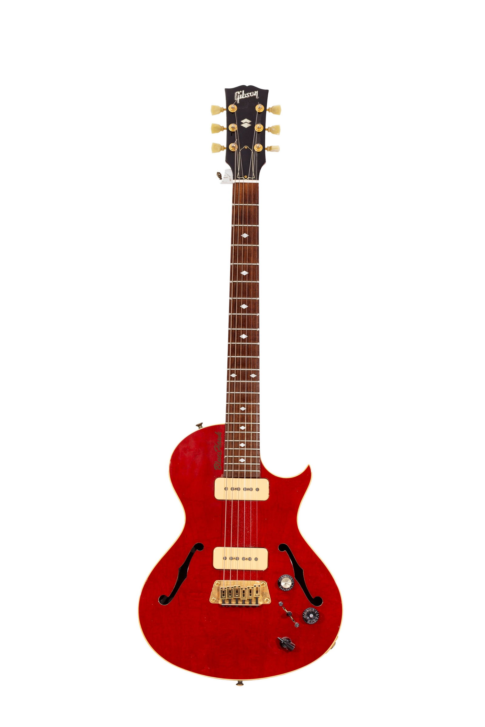 Gibson, guitare électrique Blueshawk, Semi-h _ollow_, 1998, USA (usine de Nashville ou Bozeman): Gibson, guitare électrique Blueshawk, Semi-h ollow, 1998, USA (usine de Nashville ou Bozeman), finition Cherry Red, avec caisse originelle de la marque, n° de série 90288340 Condition