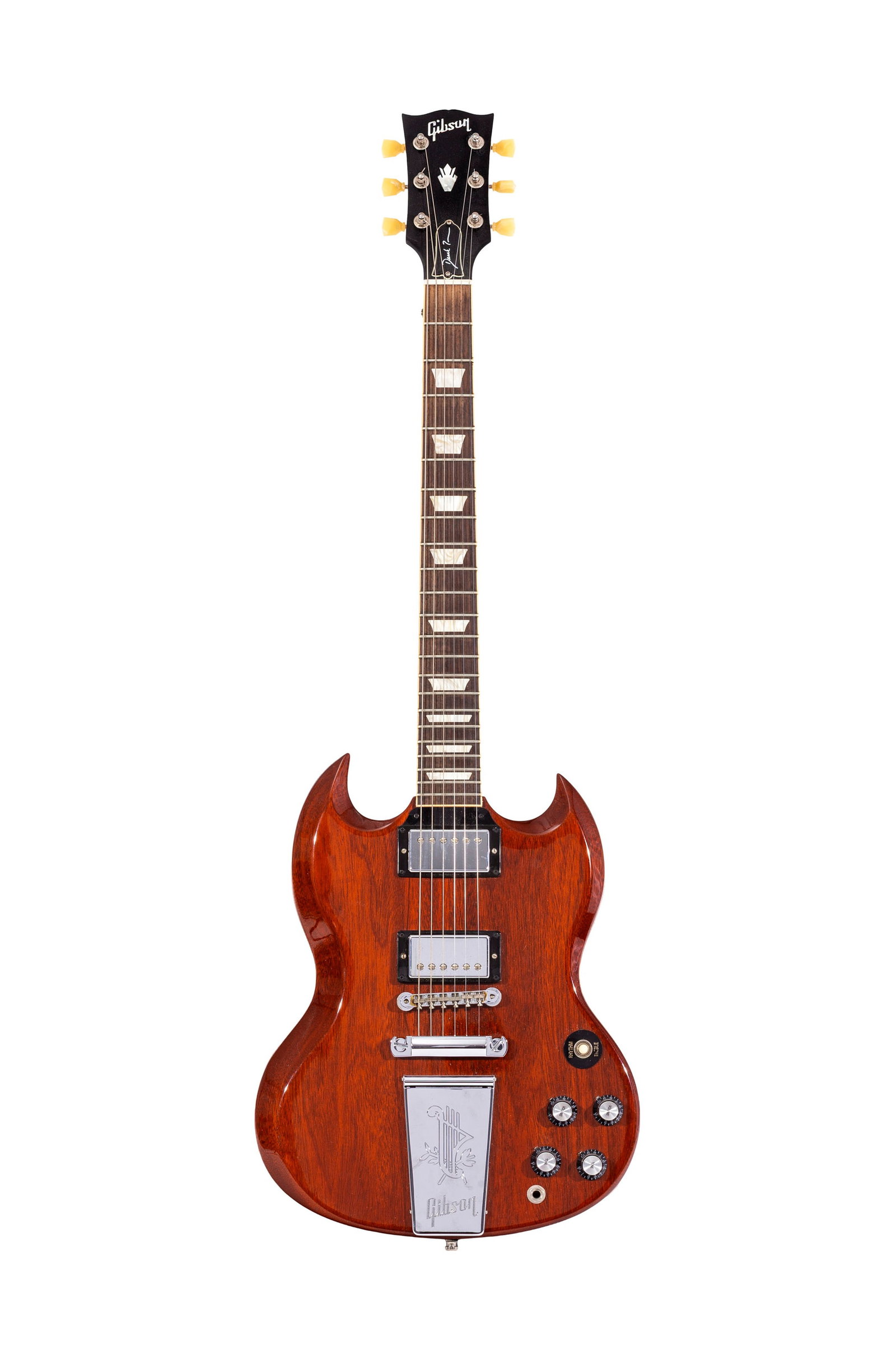 Gibson, guitare électrique SG Derek Trucks Signature, 2014, USA (Nashville), finition Vintage R: Gibson, guitare électrique SG Derek Trucks Signature, 2014, USA (Nashville), finition Vintage Red, numérotée 140079389, avec caisse Gibson d'origine Condition Quelques griffure en