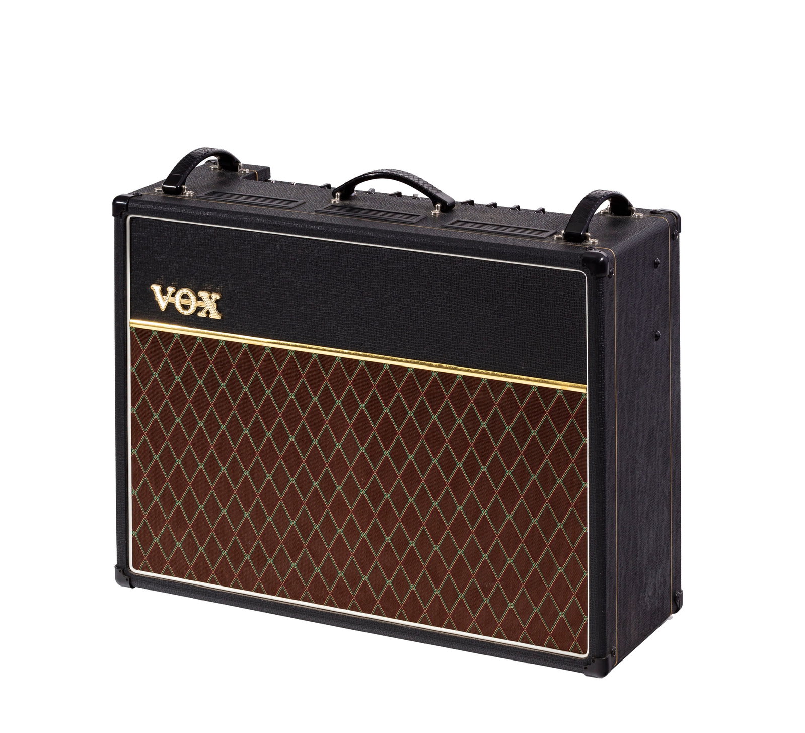 Vox (Angleterre), amplificateur à lampes pour guitare électrique, modèle AC30C2, 30 W: Vox (Angleterre), amplificateur à lampes pour guitare électrique, modèle AC30C2, 30 Watts/16 Ohms avec deux haut-parleurs de 12 pouces, 70 x 60 x 26 cm Provenance Nous