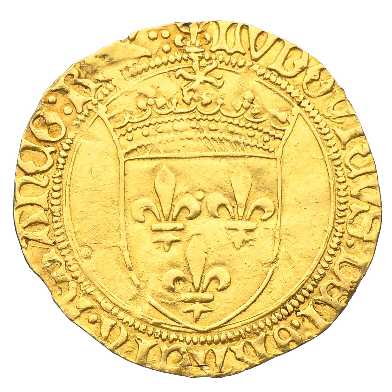 Royaume de France, Louis XII (1497-1515), écu d'or au soleil, diam. 2,65 cm, 3,31 g.: Royaume de France, Louis XII (1497-1515), écu d'or au soleil, diam. 2,65 cm, 3,31 g.