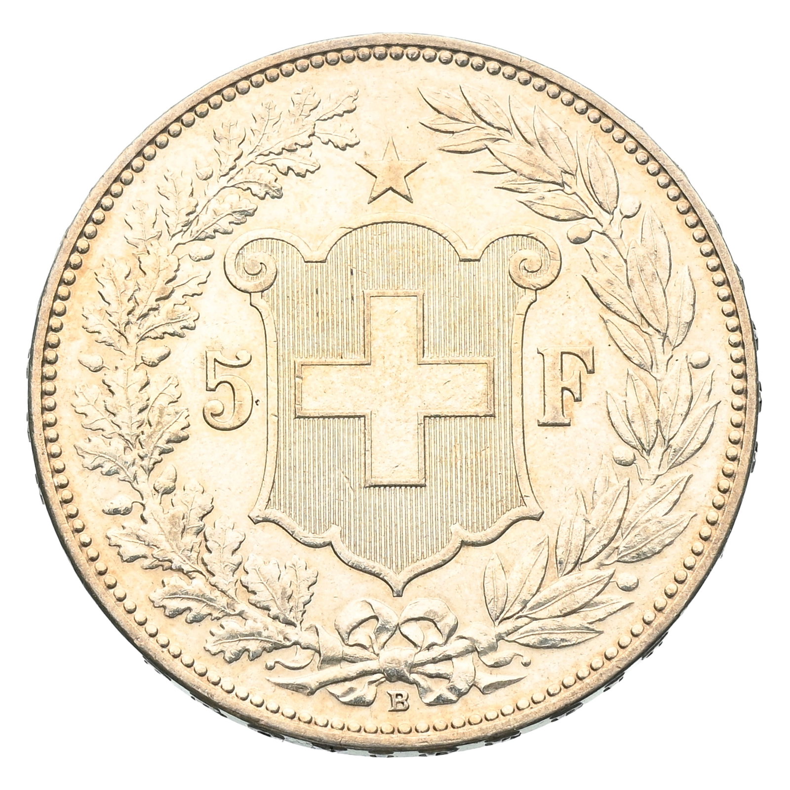 Confédération helvétique, 5 francs 1909 en argent, tranche inscrite en relief, diam.  - 2
