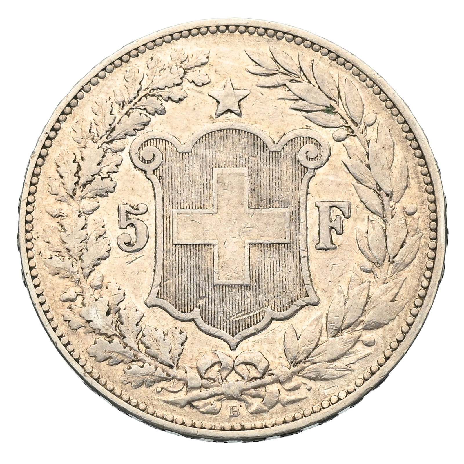 Confédération helvétique, 5 francs "Helvetia" 1892, en argent, tranche inscrite en re - 2