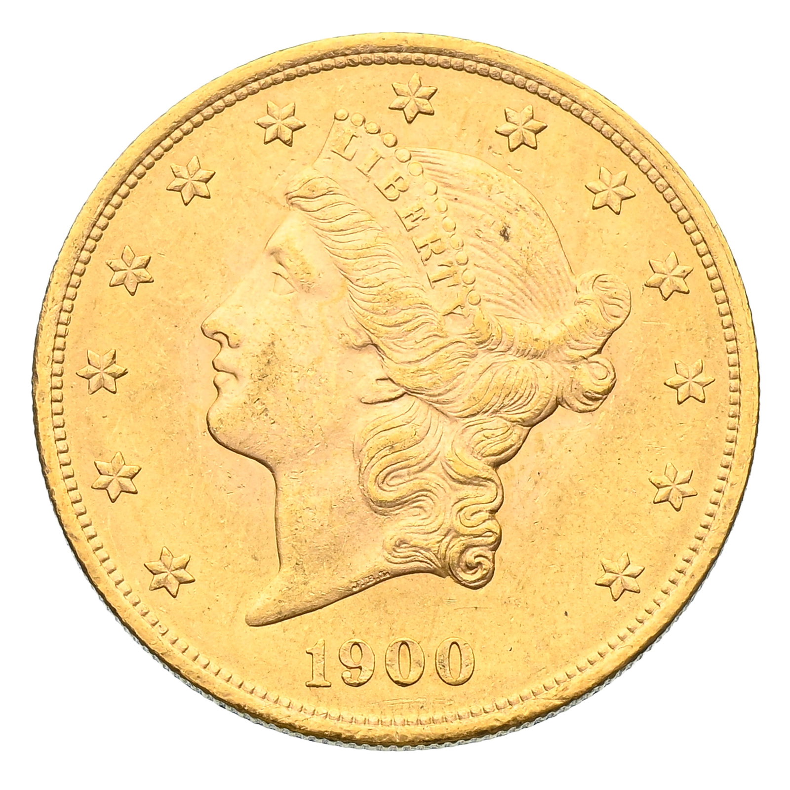 USA, 20 dollars "Liberty Head" en or, 1900, Philadelphie, avec devise, tranche striée, diam. 3,: USA, 20 dollars "Liberty Head" en or, 1900, Philadelphie, avec devise, tranche striée, diam. 3,4 cm, 33,4 g. Condition Etat de conservation : SUP +++ Veuillez vous référer aux