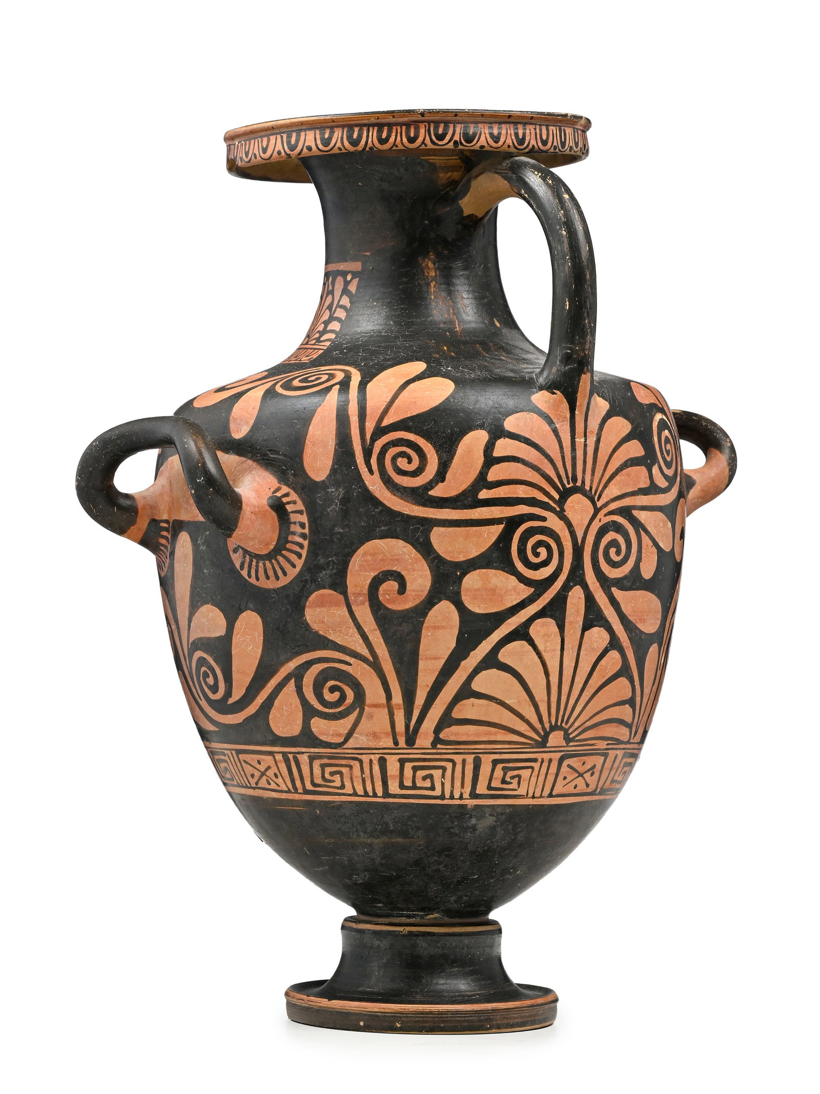 Hydrie en terre cuite à figure rouge, Apulie, 340-330 av. J.-C., scène d'offrande nuptiale - 3
