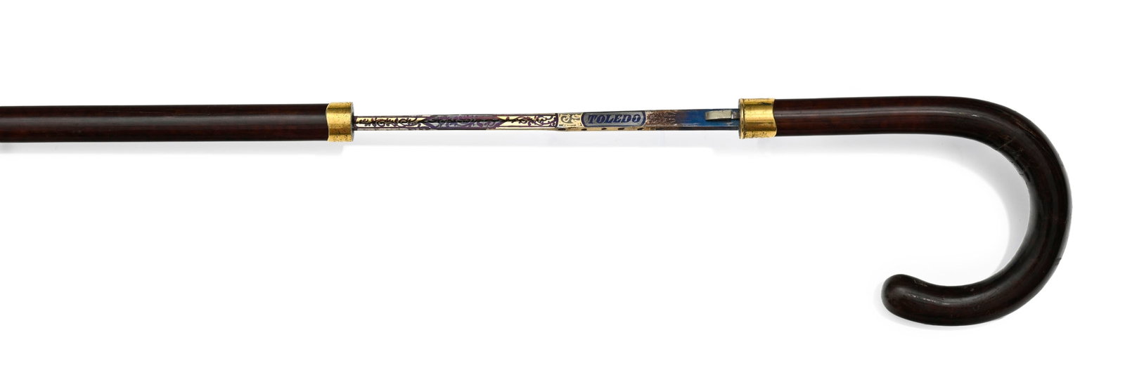 Canne épée à lame de Tolède, fin XIXe s., corps en bois exotique moucheté,  - 6