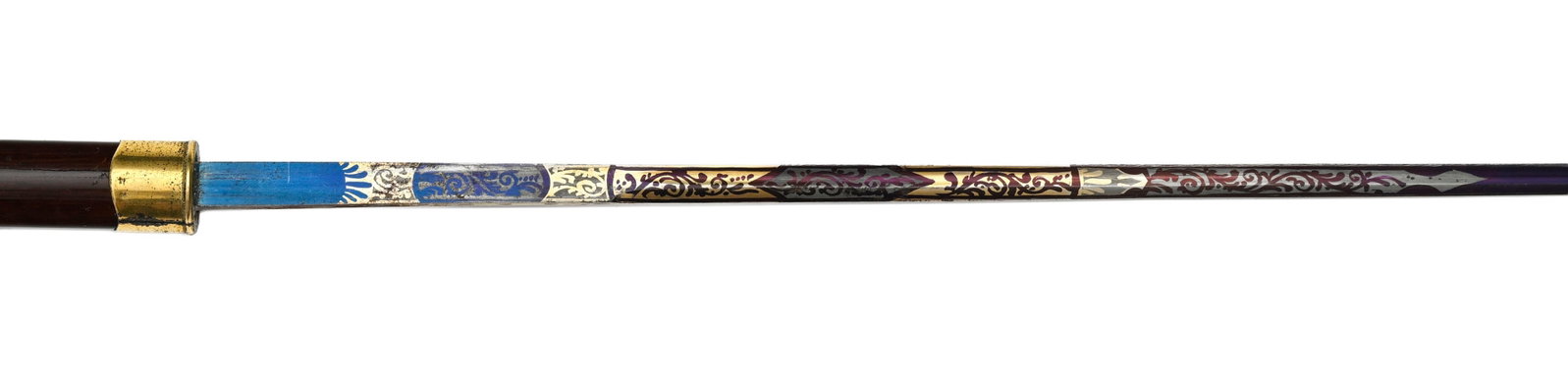 Canne épée à lame de Tolède, fin XIXe s., corps en bois exotique moucheté,  - 7