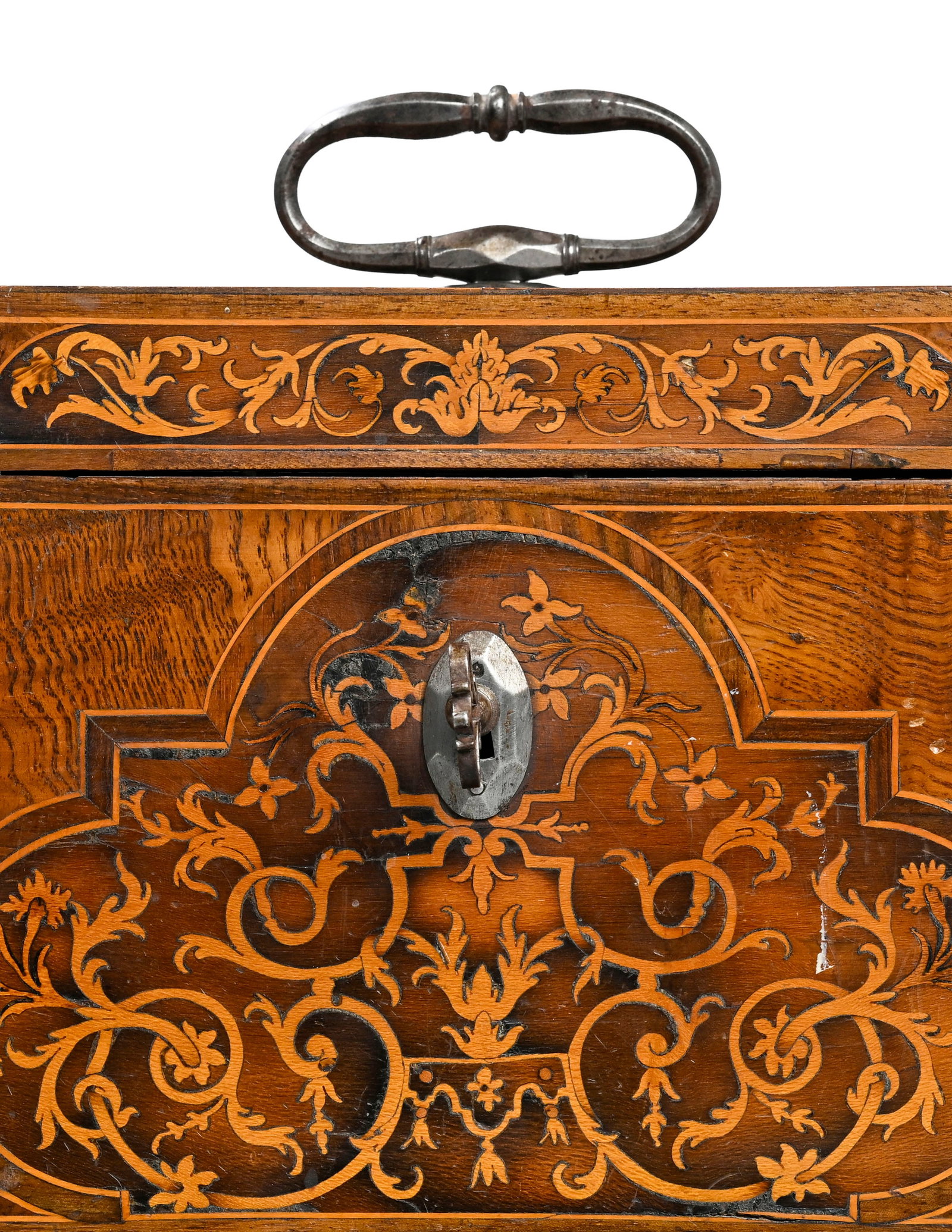 Coffret portable en marqueterie à l'talienne, par François Mondon (1694-1770), estampille  - 14