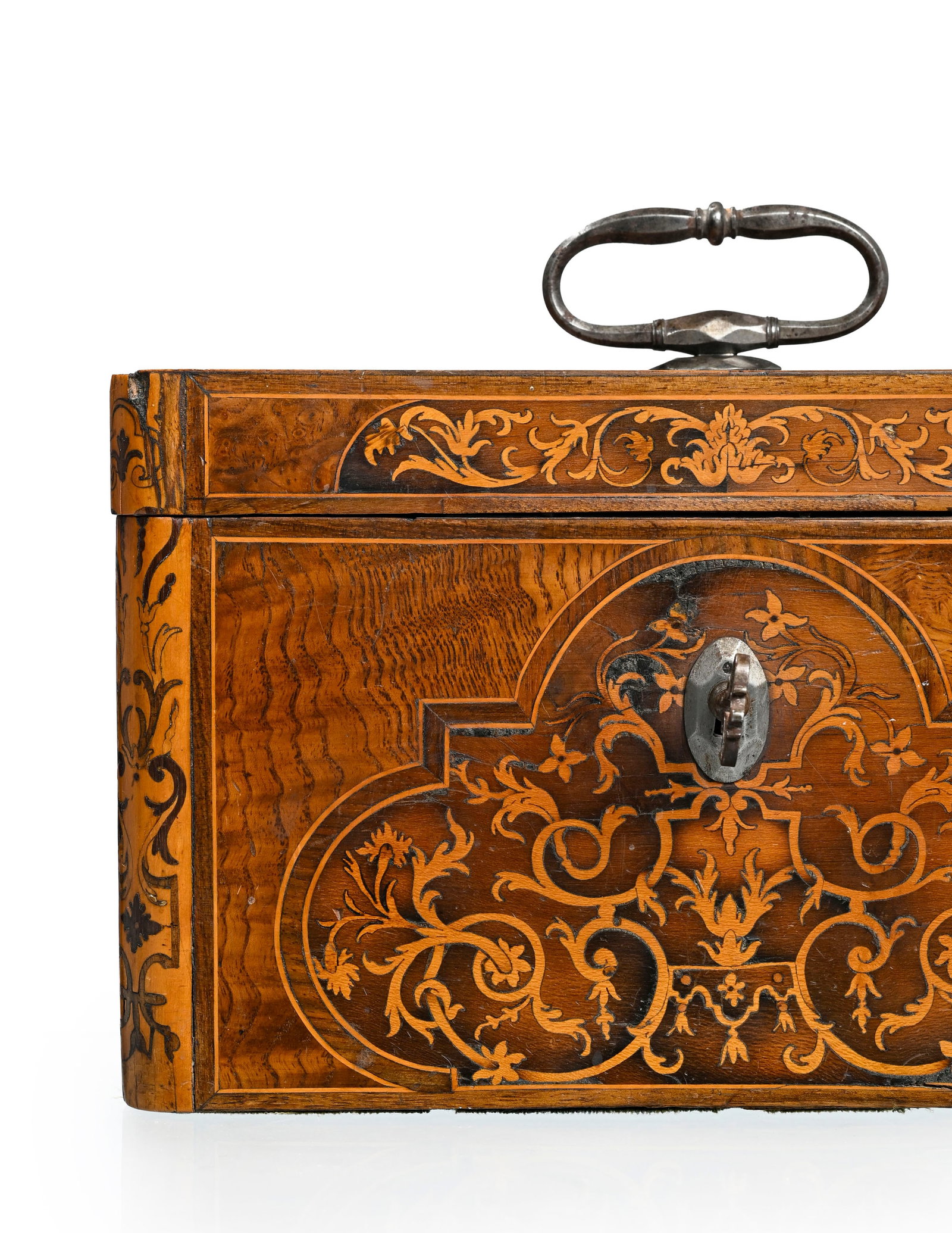 Coffret portable en marqueterie à l'talienne, par François Mondon (1694-1770), estampille  - 15