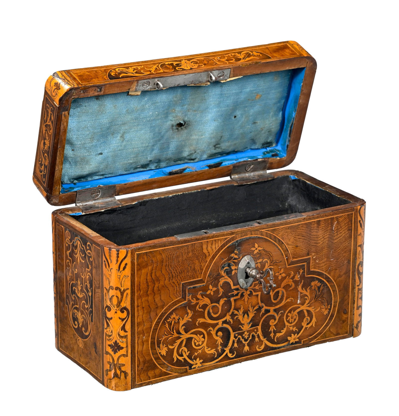 Coffret portable en marqueterie à l'talienne, par François Mondon (1694-1770), estampille  - 2