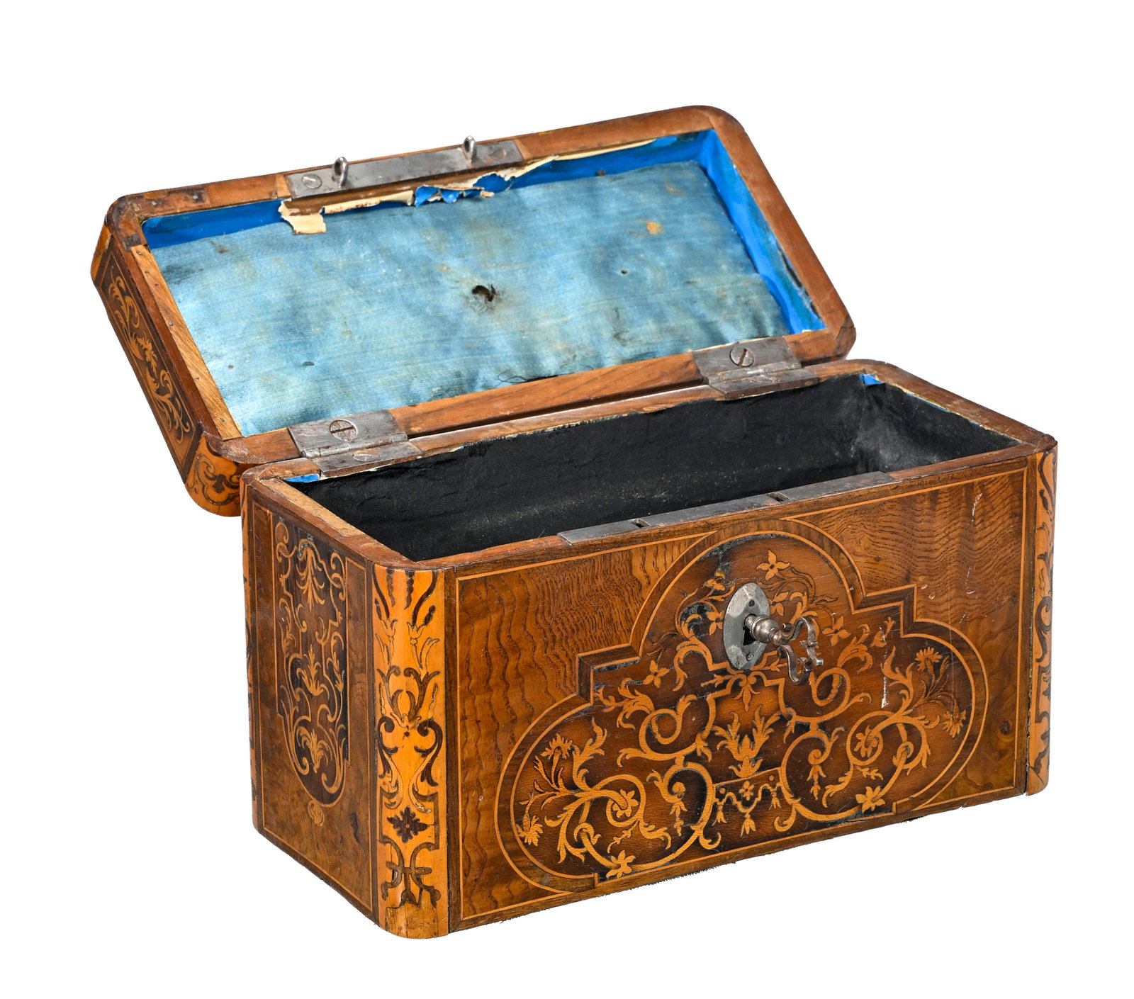 Coffret portable en marqueterie à l'talienne, par François Mondon (1694-1770), estampille  - 6