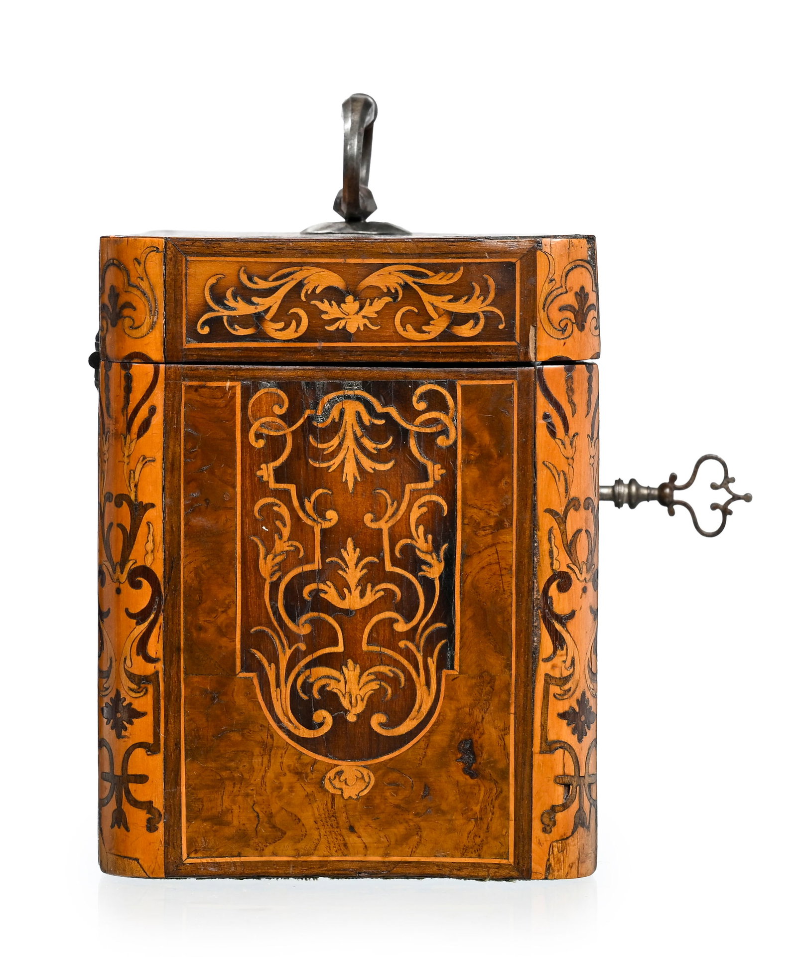 Coffret portable en marqueterie à l'talienne, par François Mondon (1694-1770), estampille  - 8