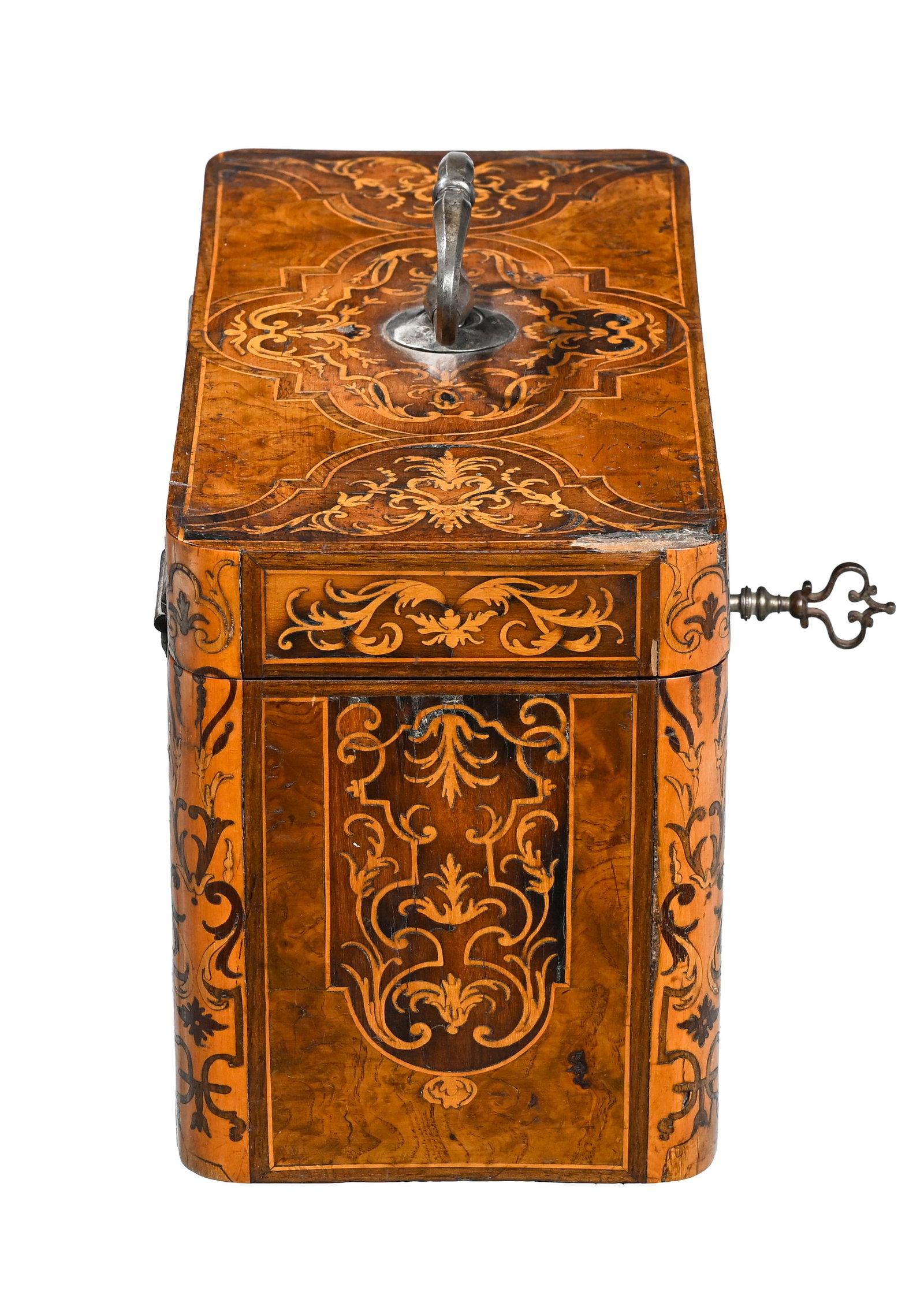 Coffret portable en marqueterie à l'talienne, par François Mondon (1694-1770), estampille  - 9